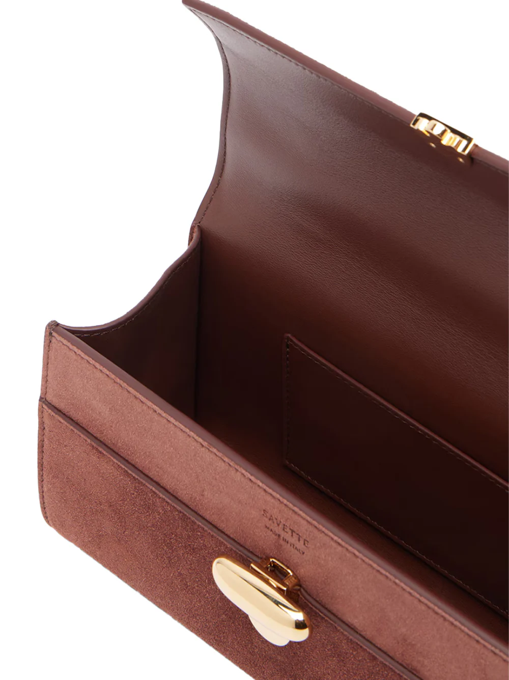 Savette symmetry pochette in suede Espresso Bag - Image 3