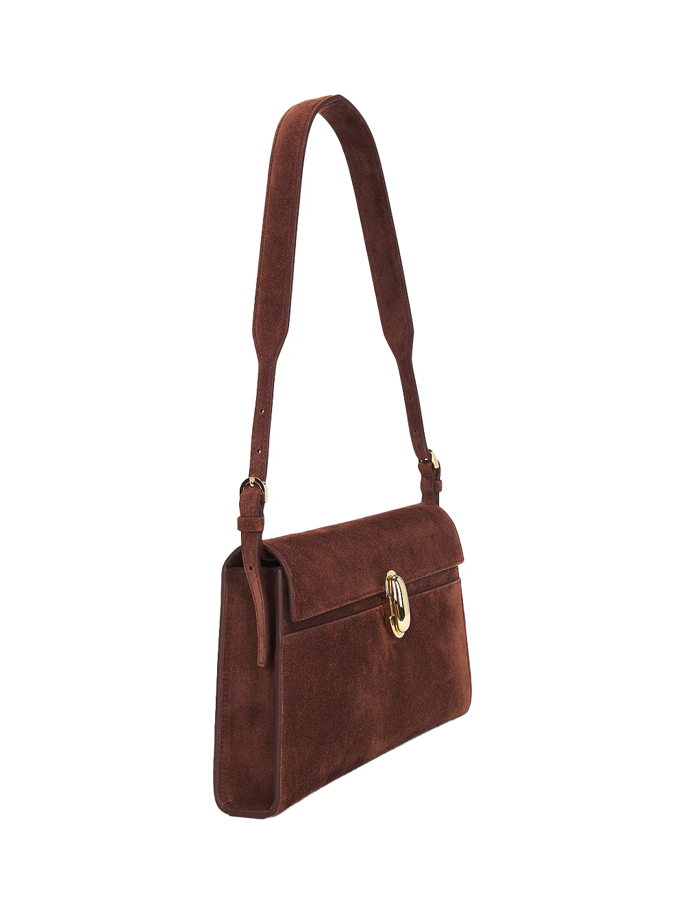 Savette symmetry shoulder bag in suede Espresso - Image 3