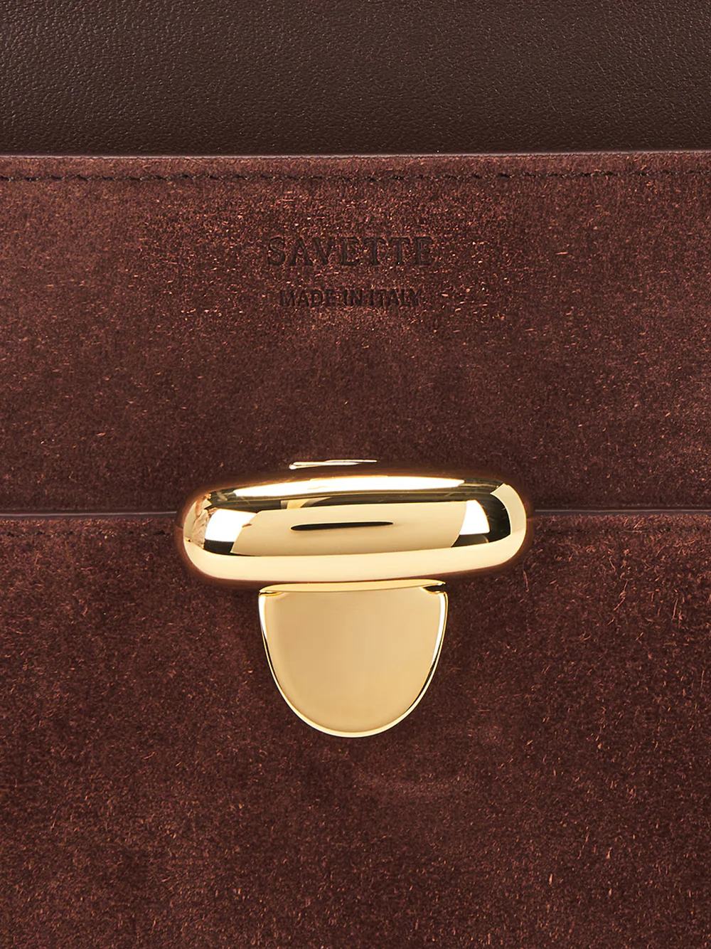 Savette symmetry shoulder bag in suede Espresso - Image 6