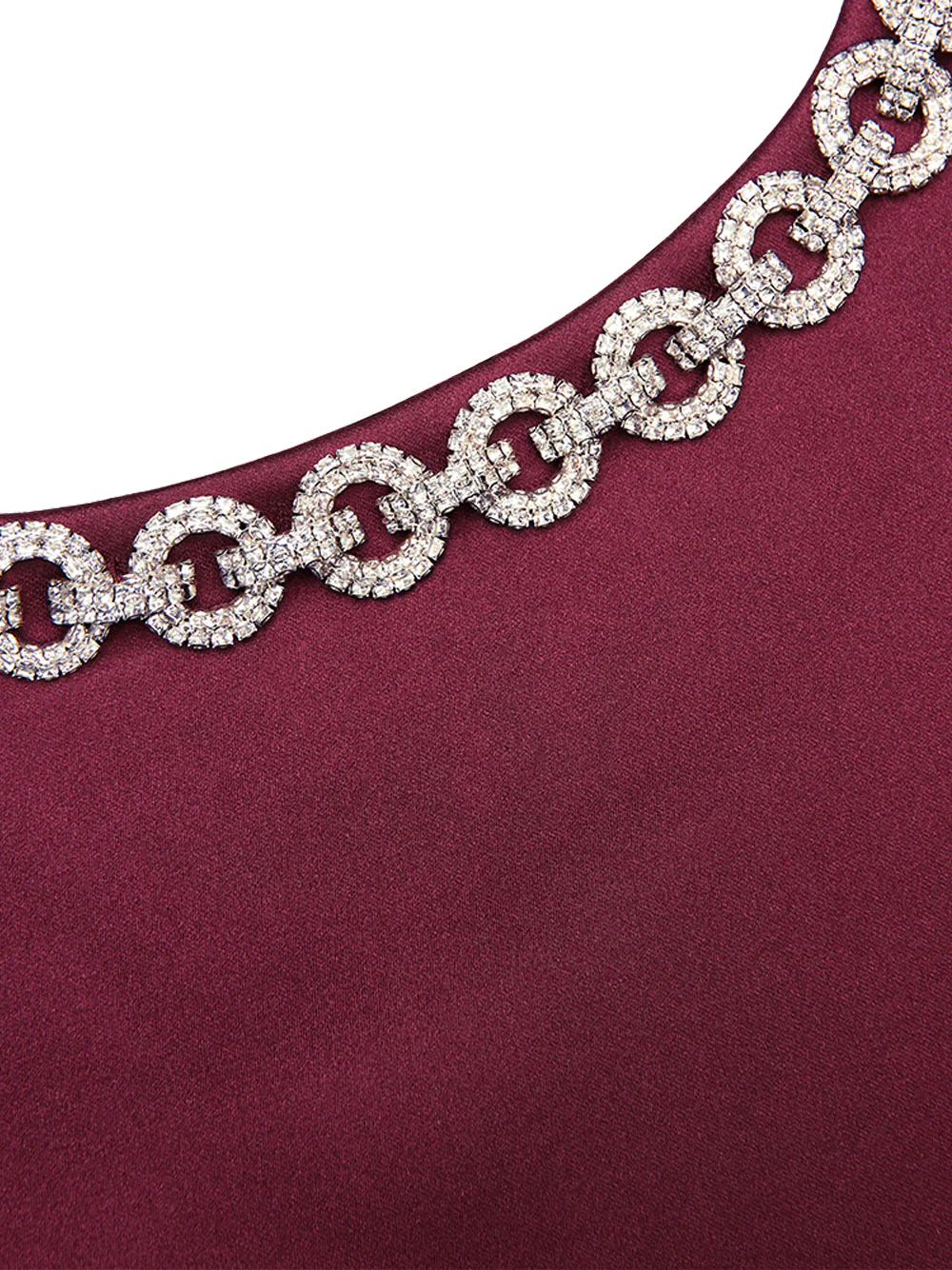 Self-Portrait Satin Mini Dress Burgundy - Image 7