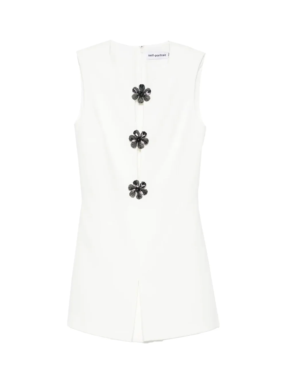 Self-Portrait White Crepe Playsuit - Image 2