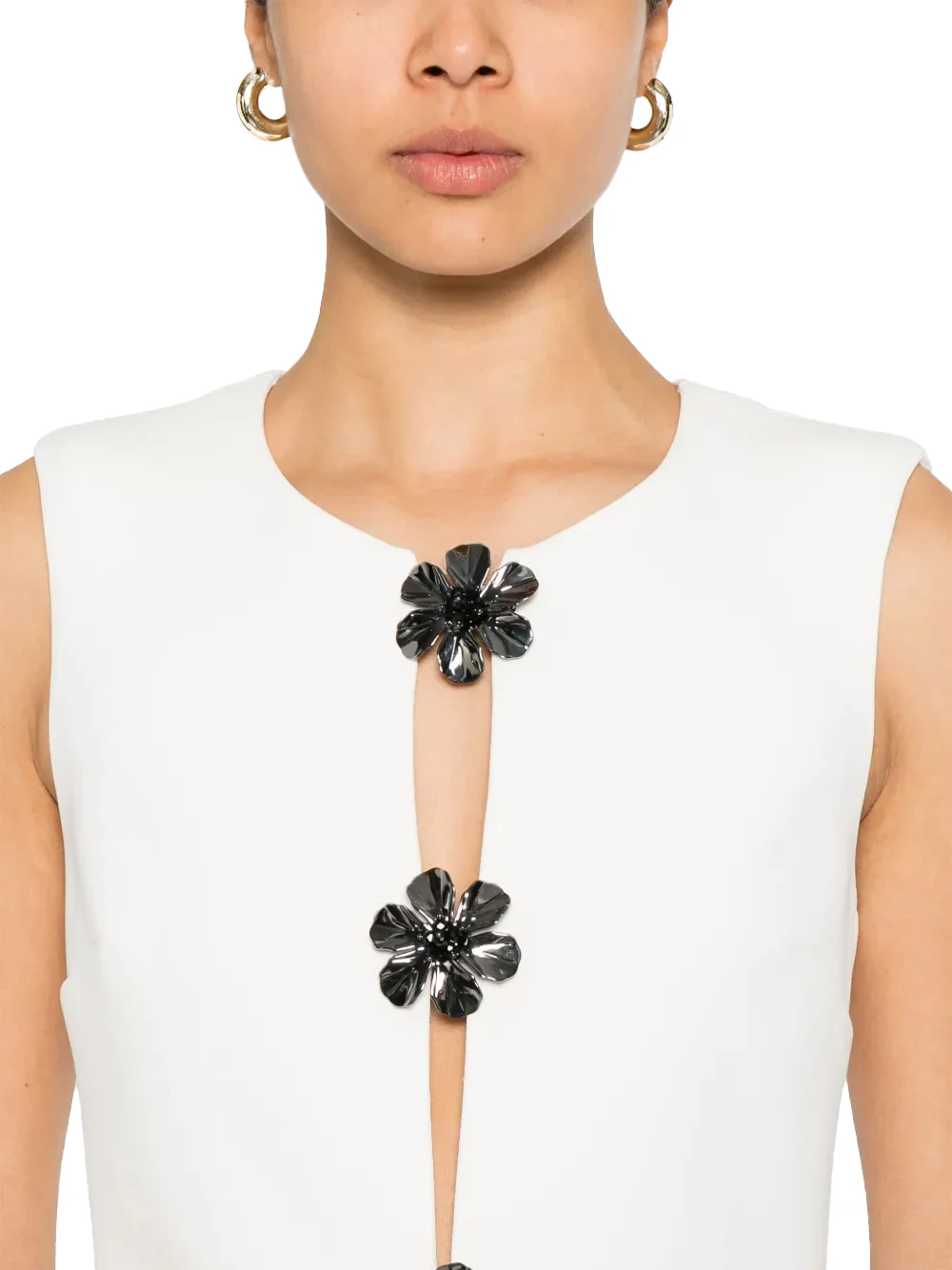 Self-Portrait White Crepe Playsuit - Image 6
