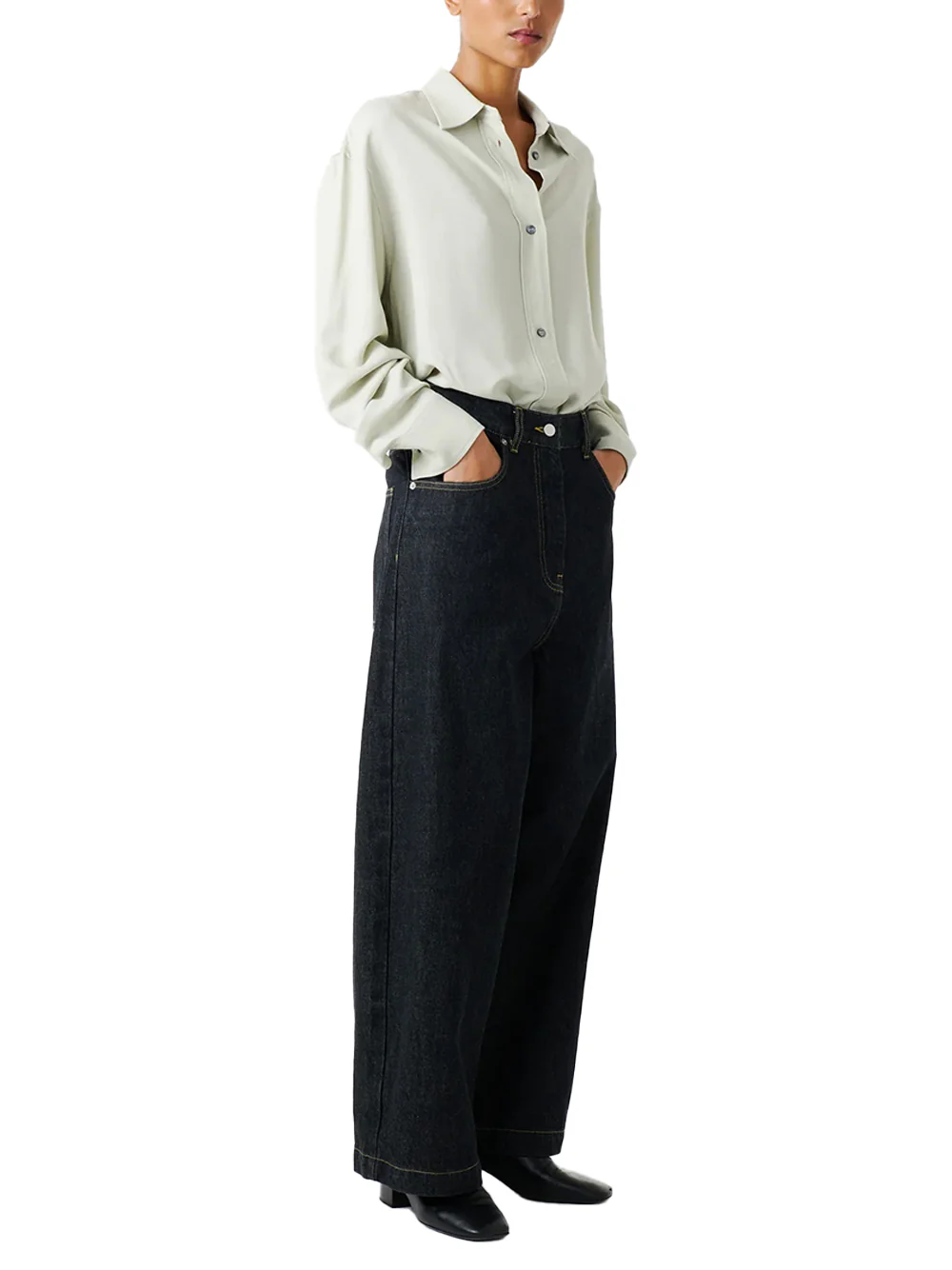 Studio Nicholson Neive Italian Denim Pant Black - Image 3