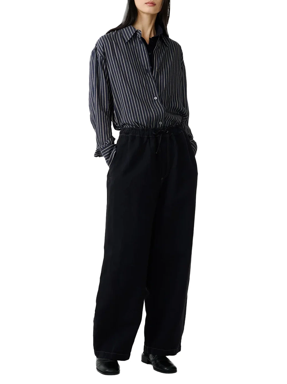 Studio Nicholson Rouen Shirt Indigo Stripe - Image 2