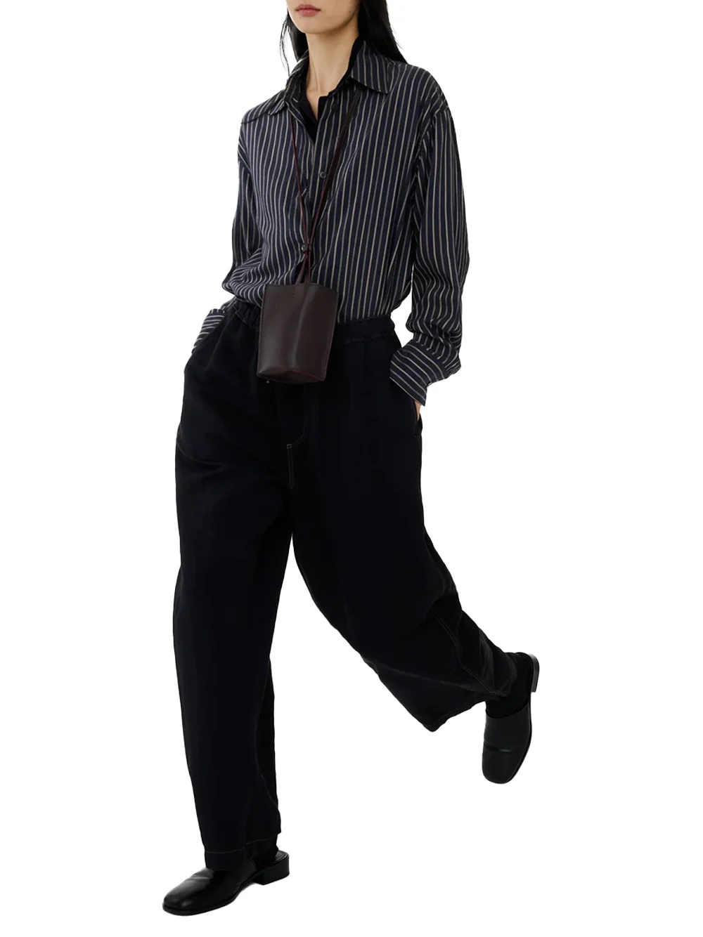 Studio Nicholson Rouen Shirt Indigo Stripe - Image 3