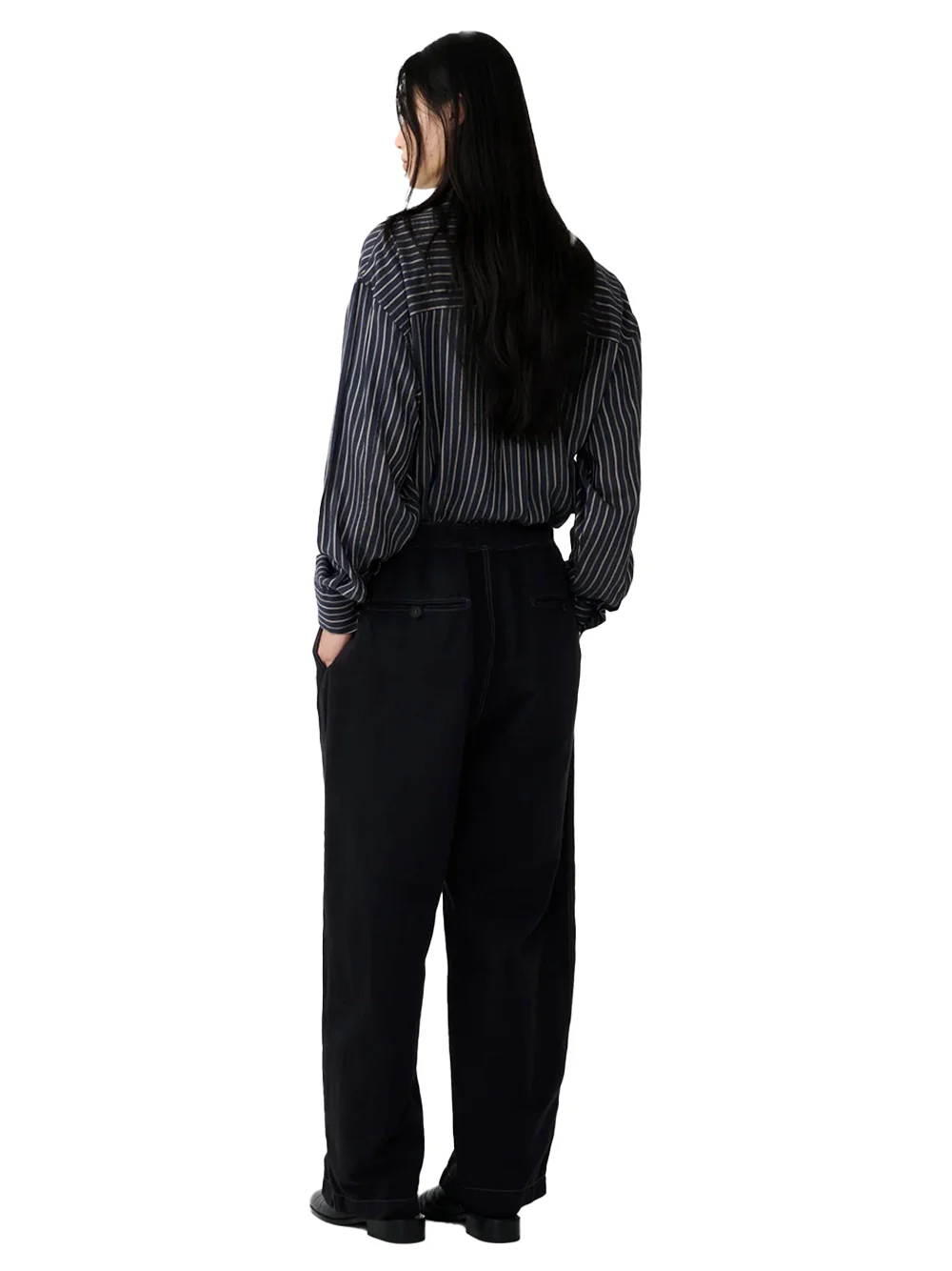 Studio Nicholson Rouen Shirt Indigo Stripe - Image 8