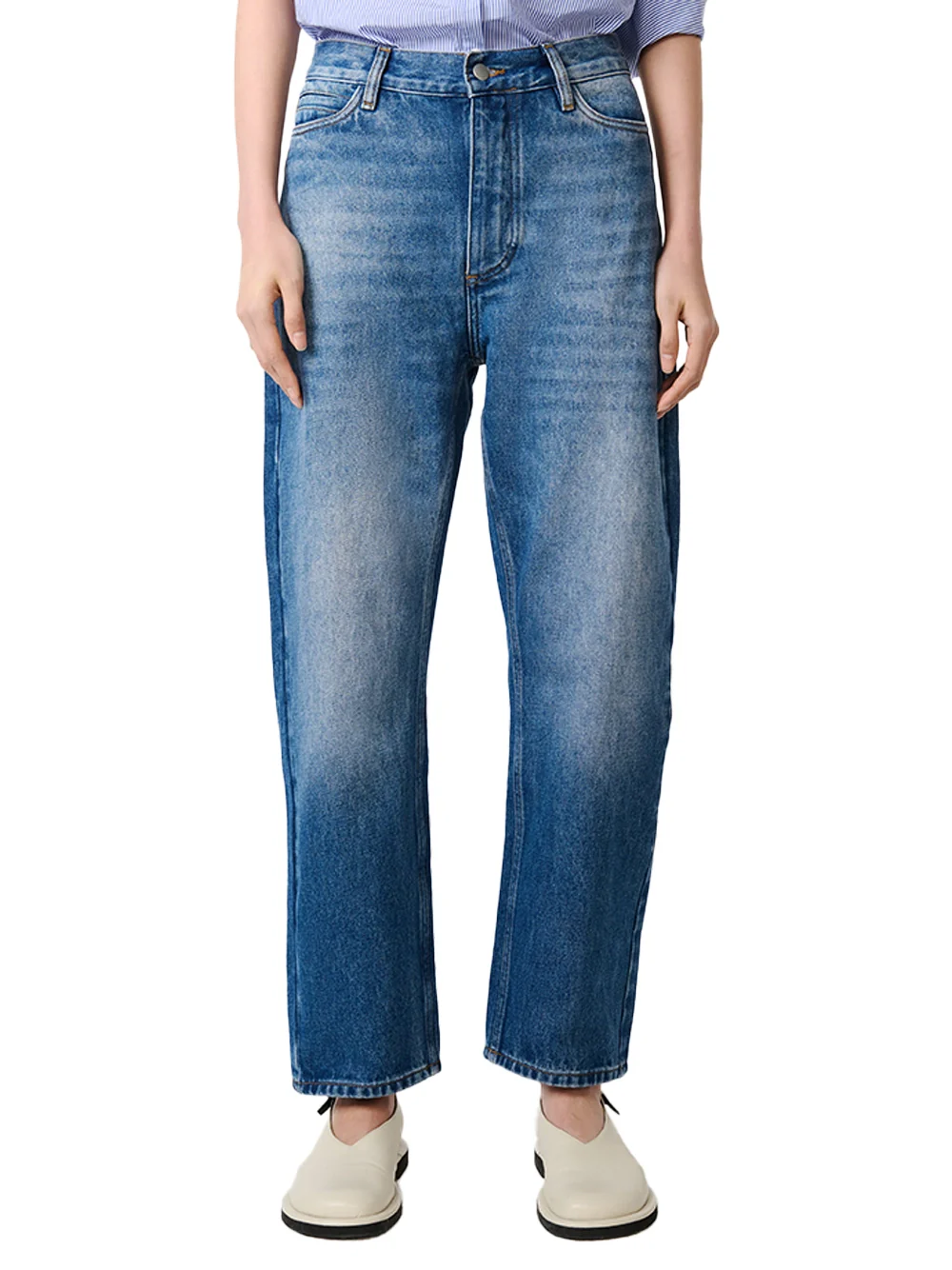 Studio Nicholson Denjo Denim Pant Worn wash indigo - Image 3