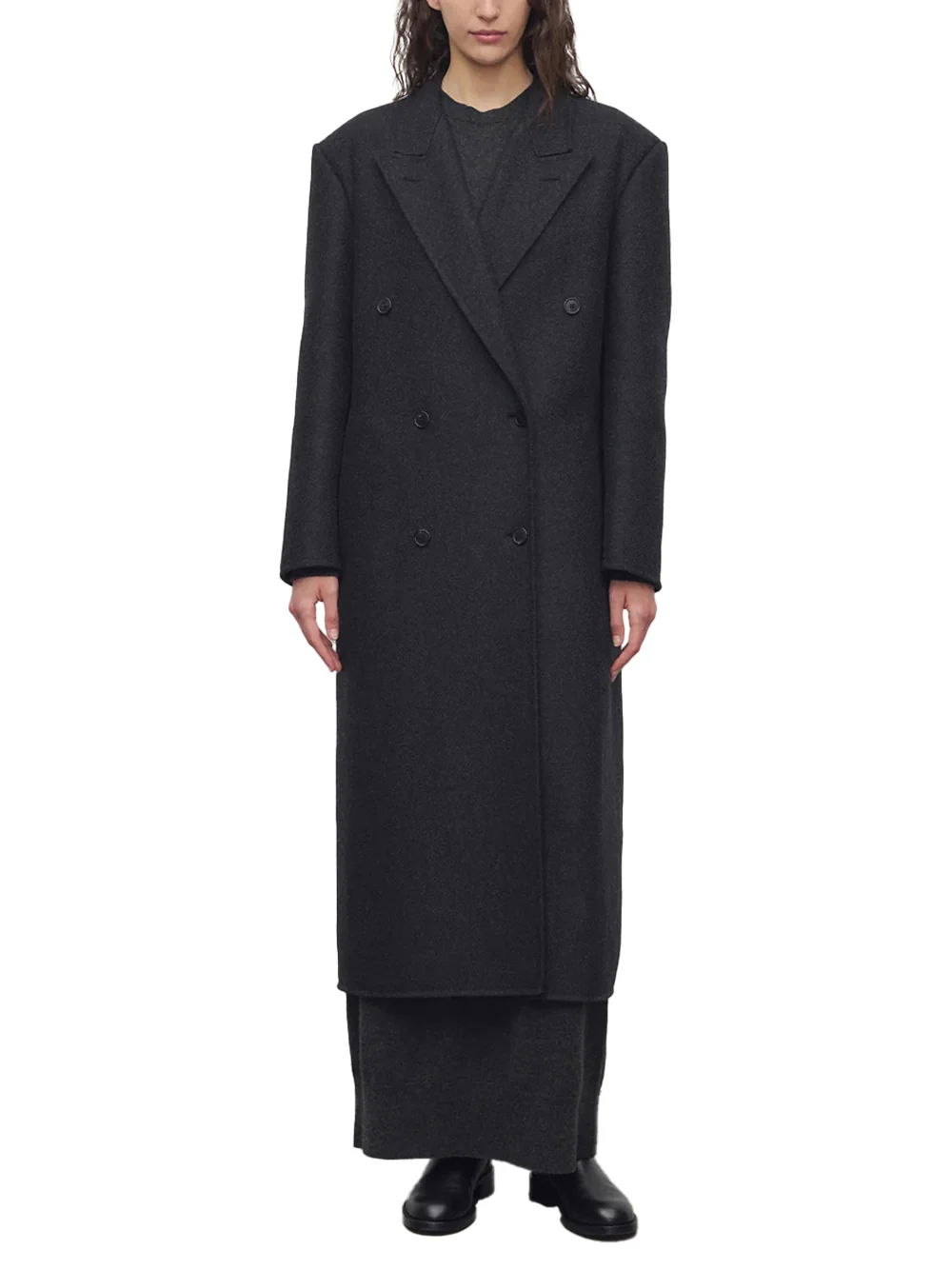 The Row Hariet Coat Dark Charcoal - Image 4
