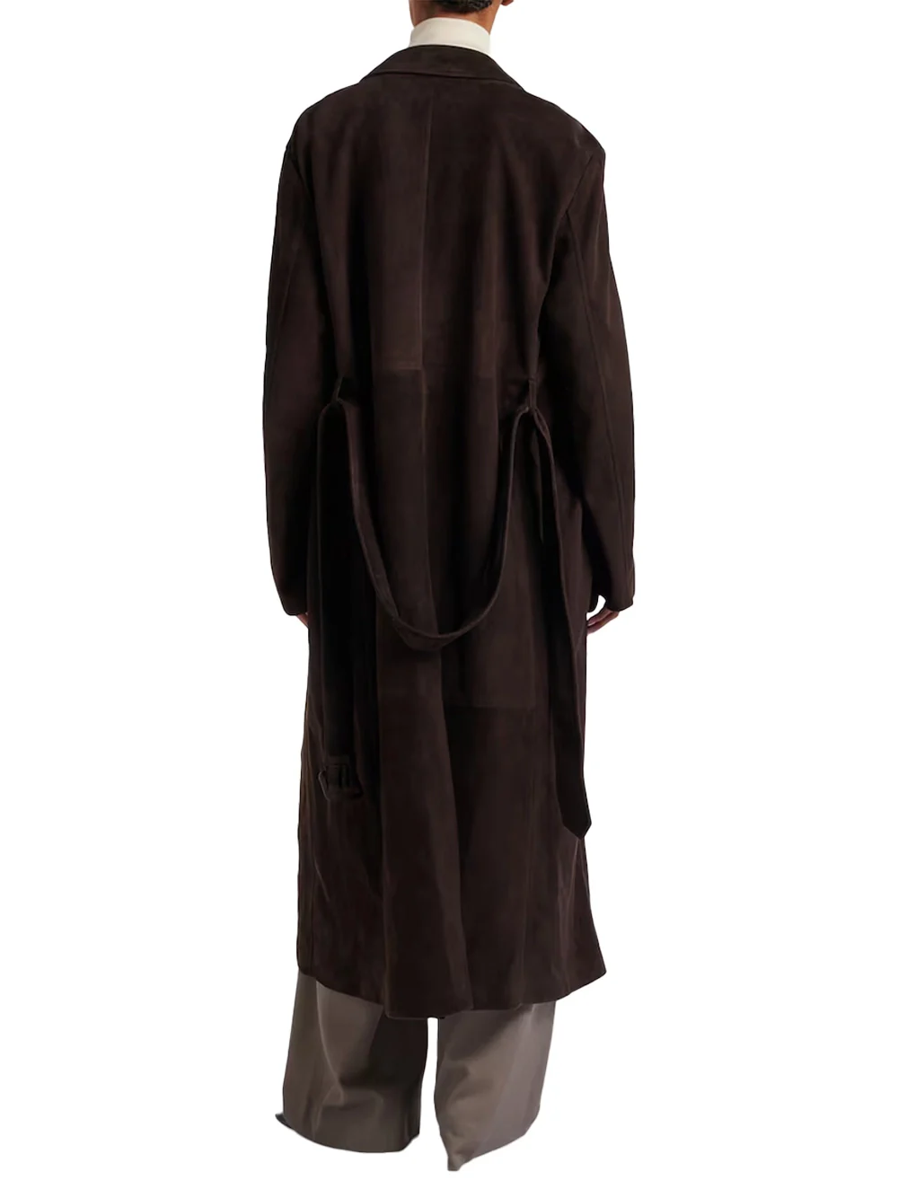 The Row Kendra Suede Coat Chestnut Brown - Image 6