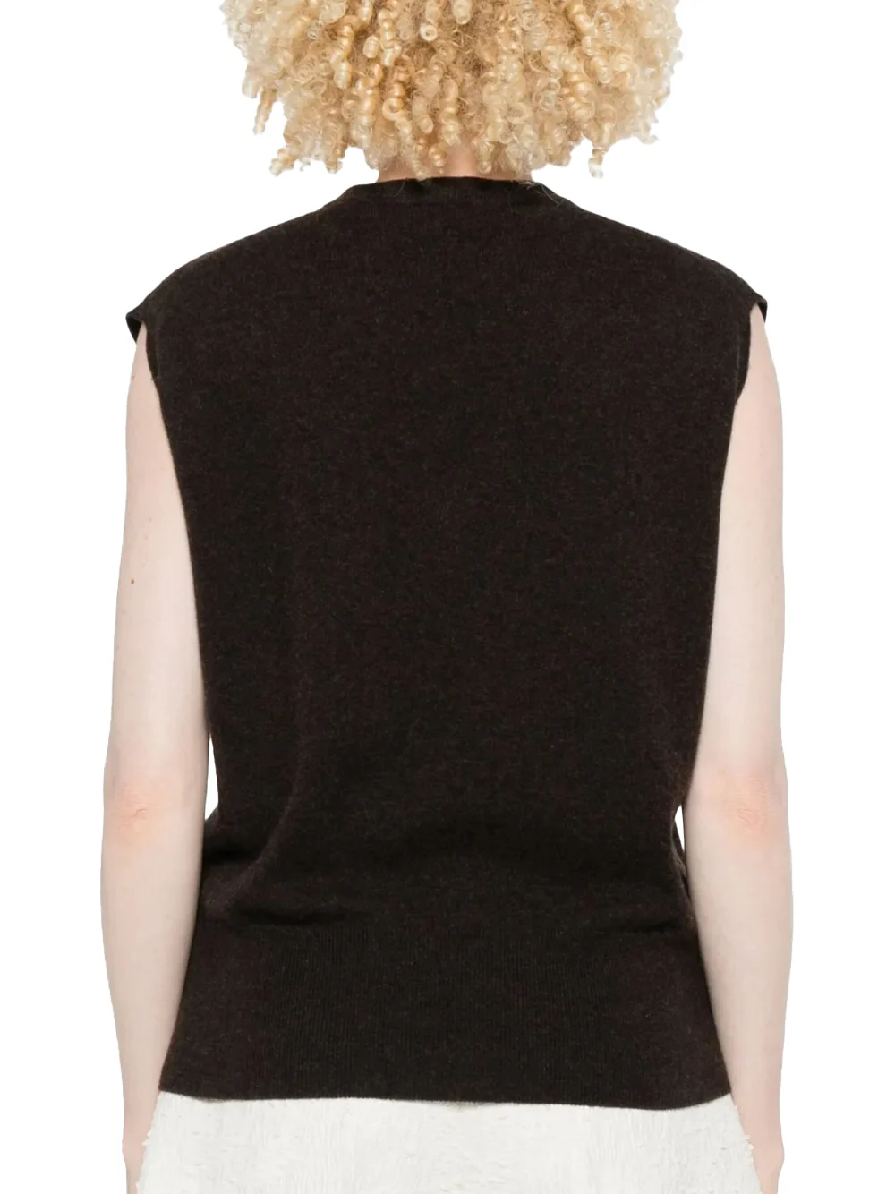 The Row V-neck Sleeveless Pullover Brown - Image 5
