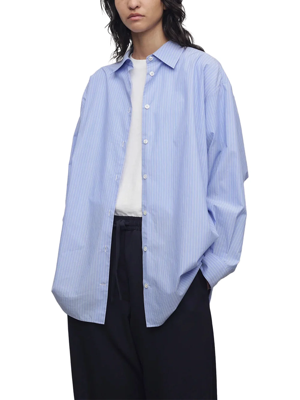 The Row Luka Shirt Blue White - Image 3