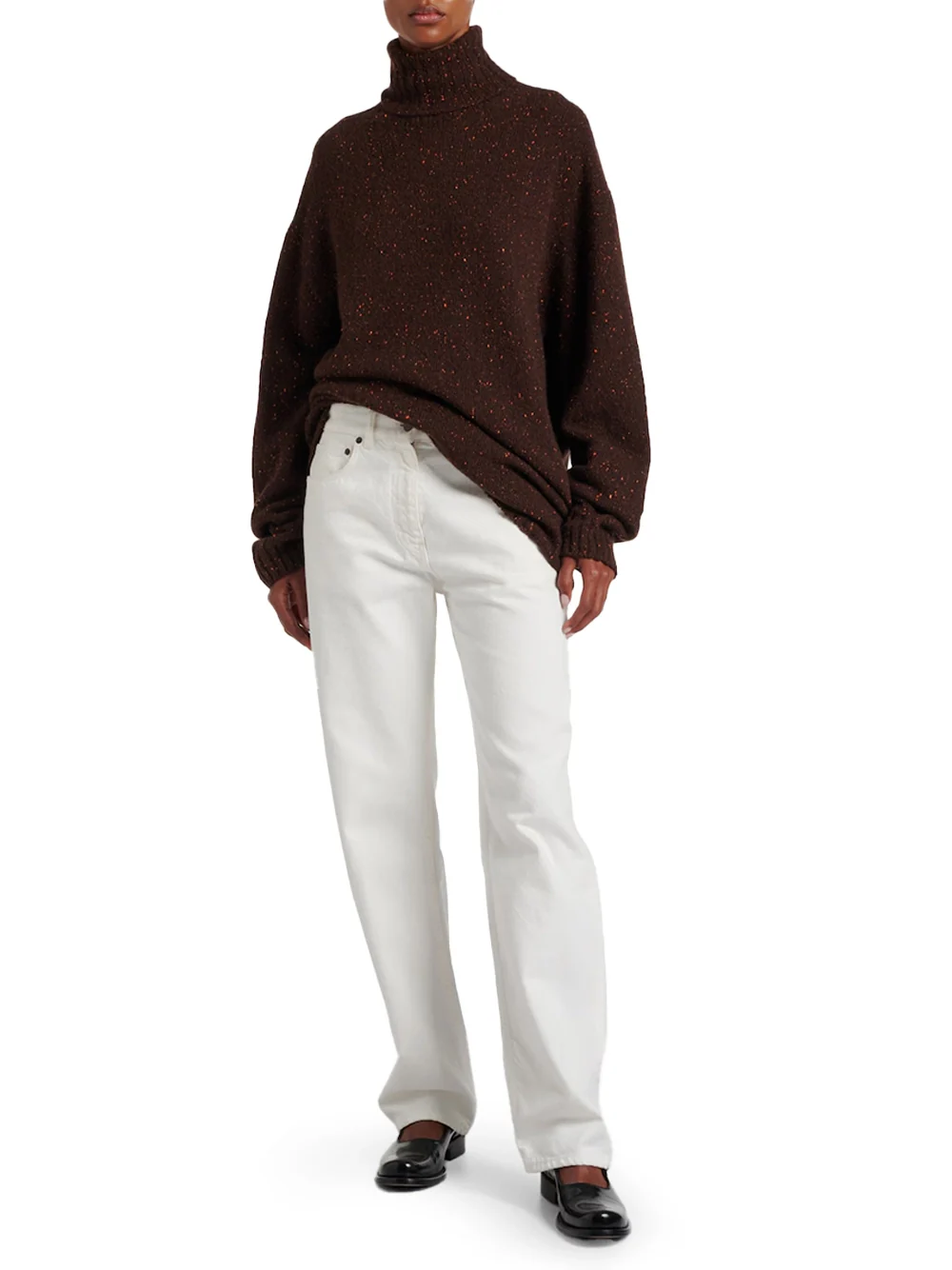 The Row Mirai Turtleneck Sweater Brown Saffron - Image 2