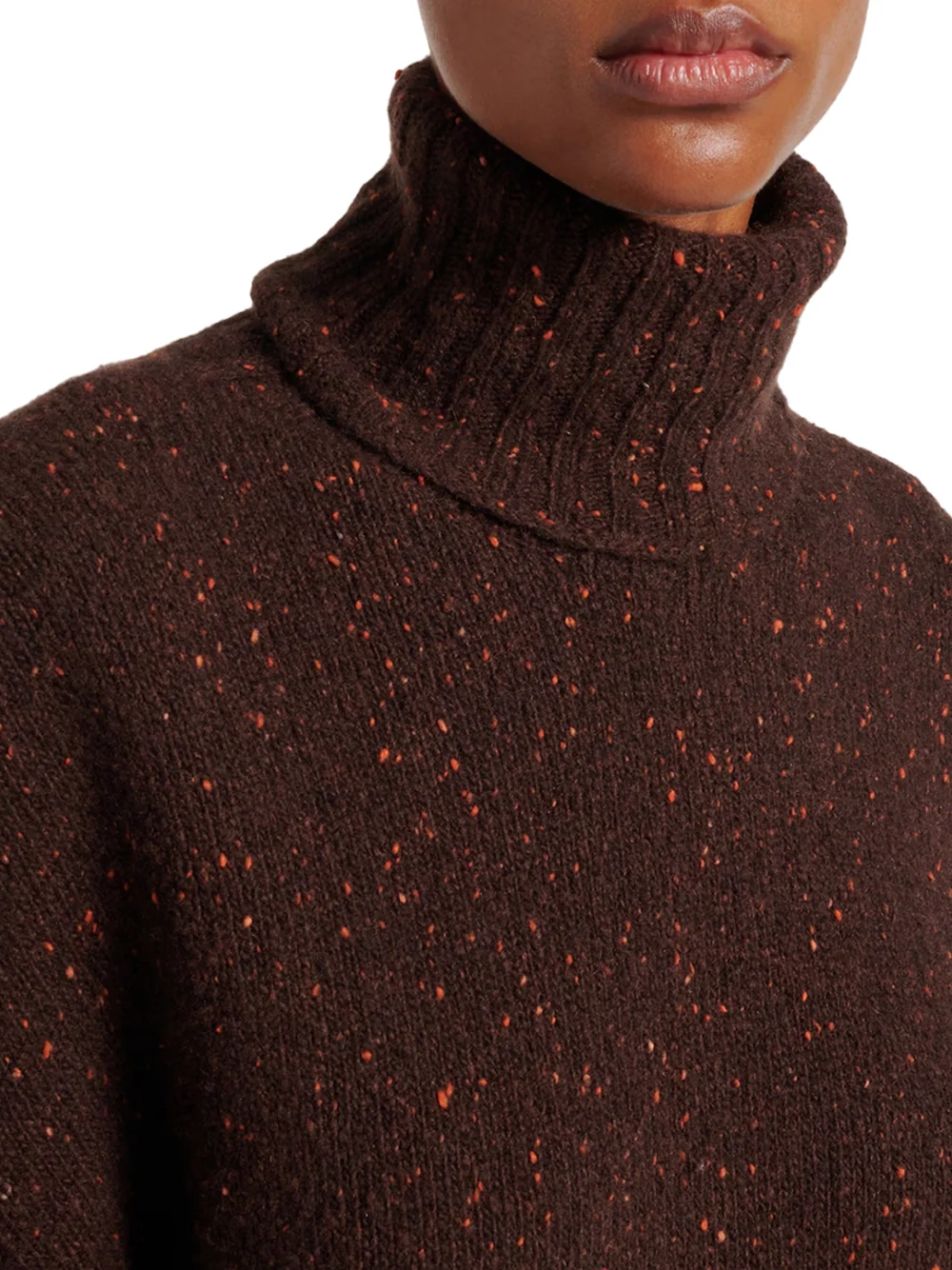 The Row Mirai Turtleneck Sweater Brown Saffron - Image 5