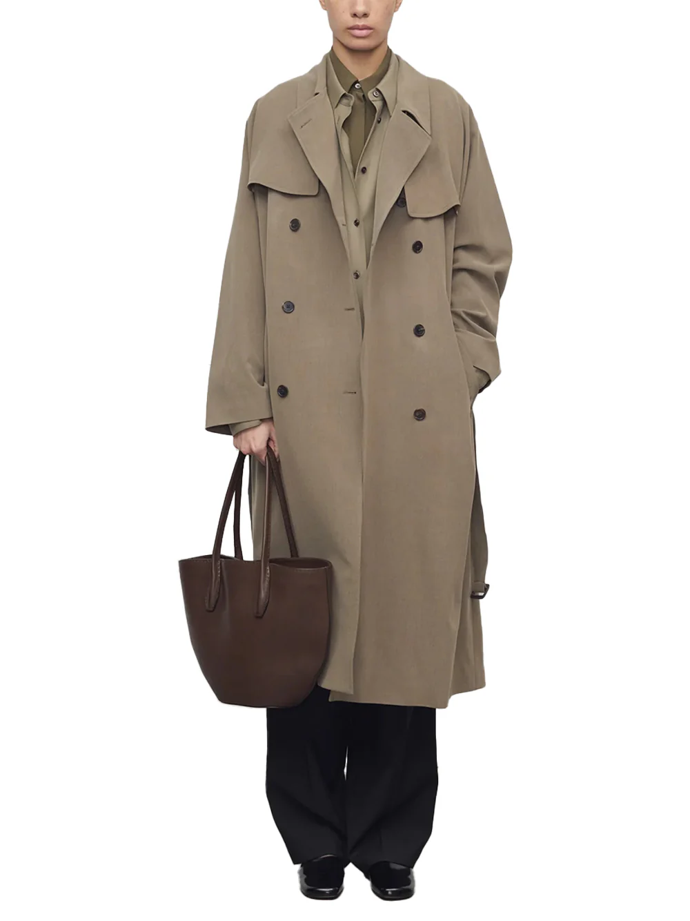 The Row Rhydian Coat Beige Grey - Image 4