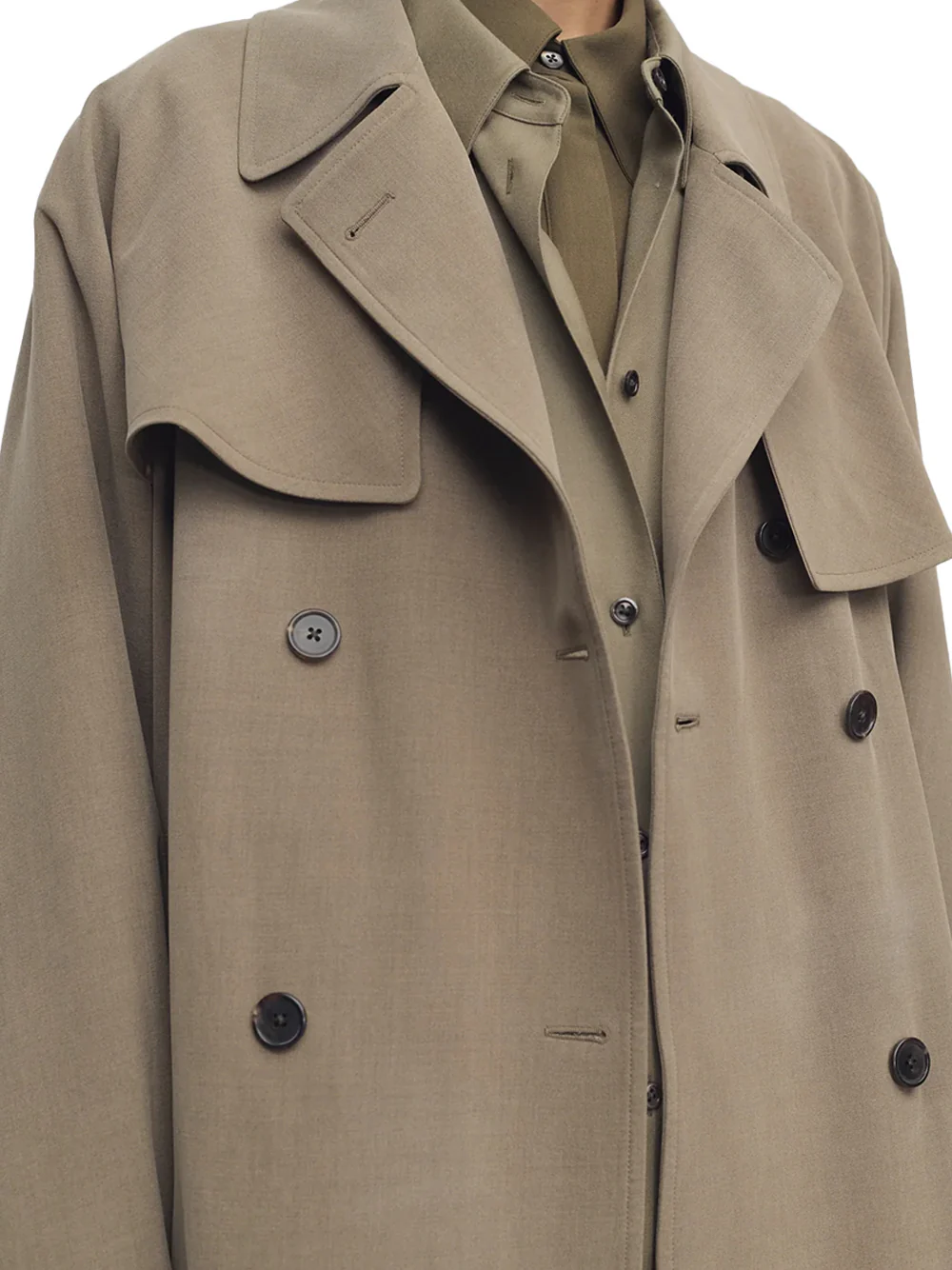 The Row Rhydian Coat Beige Grey - Image 5