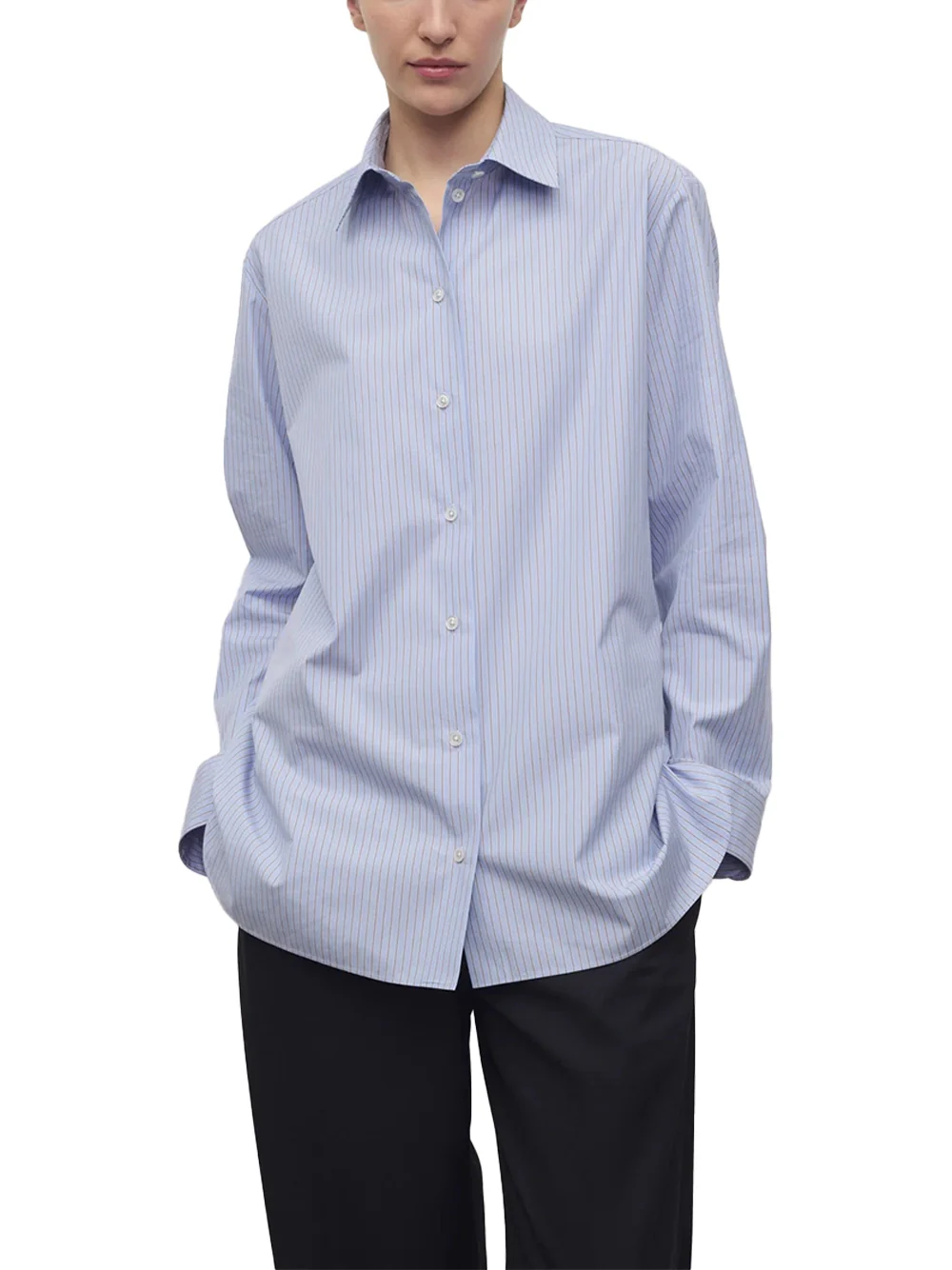The Row Sisilia Shirt Light Lavander / Brown - Image 3
