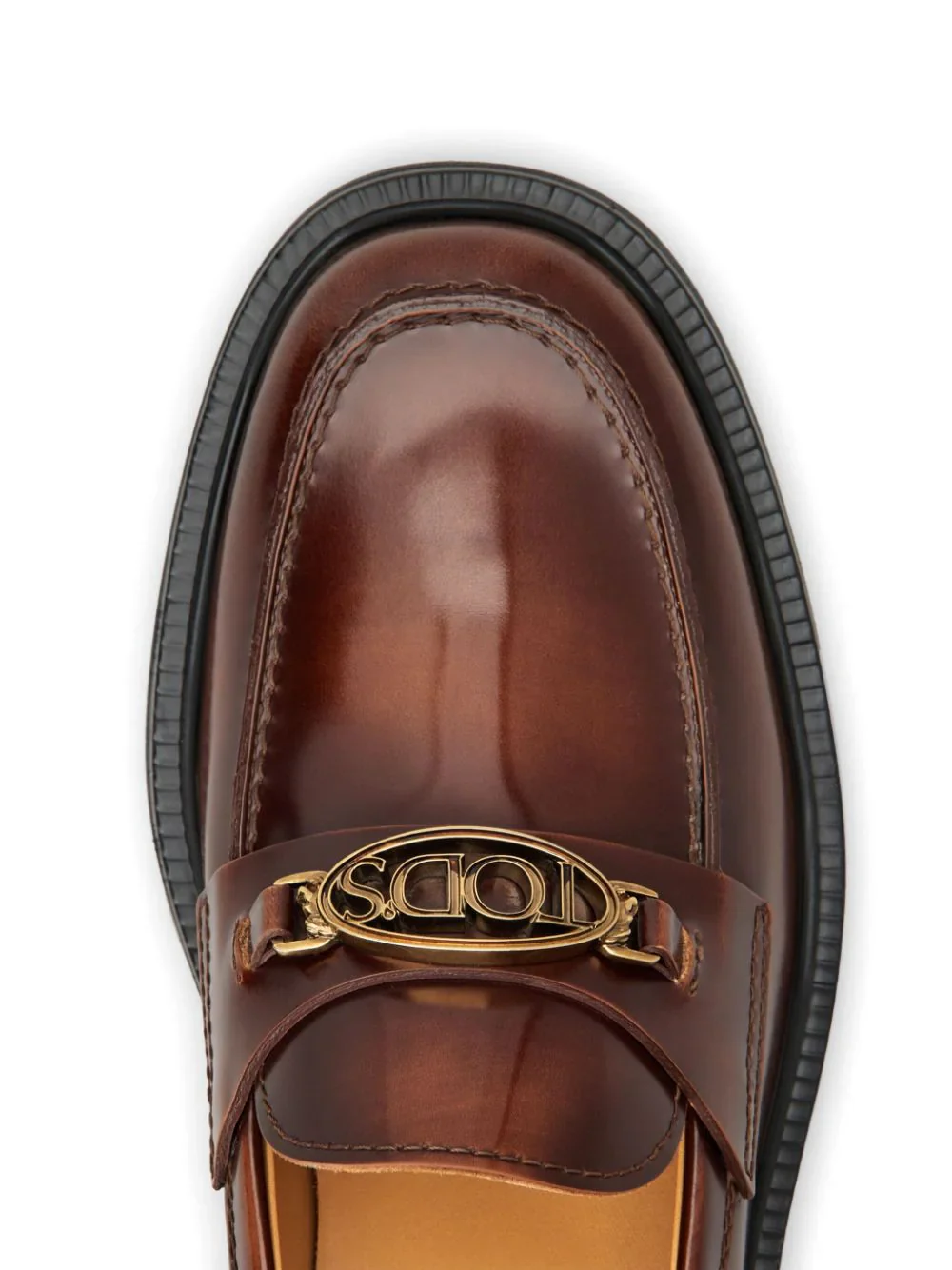 Tod's Logo Plaque Leather Loafers Brown - Image 9
