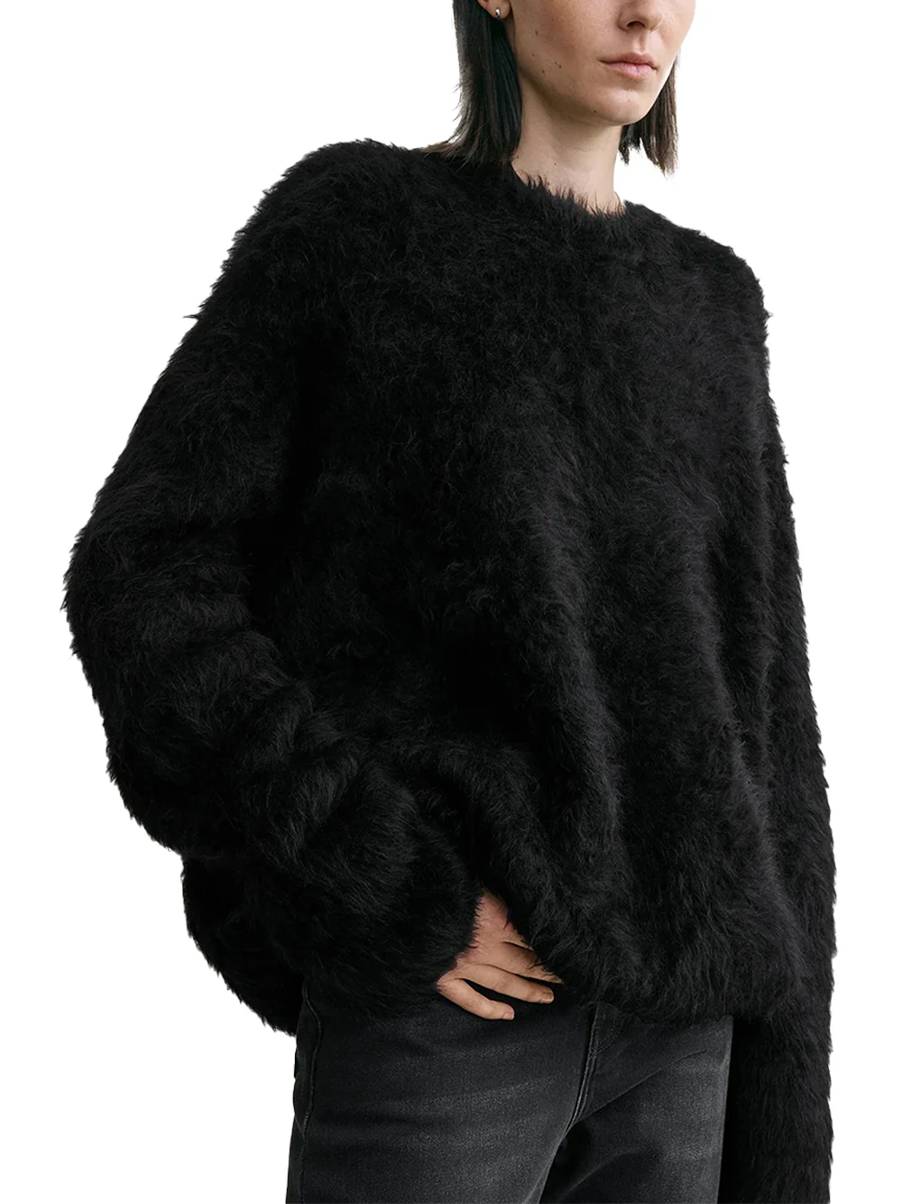Toteme Boxy Alpaca Jumper Black - Image 5
