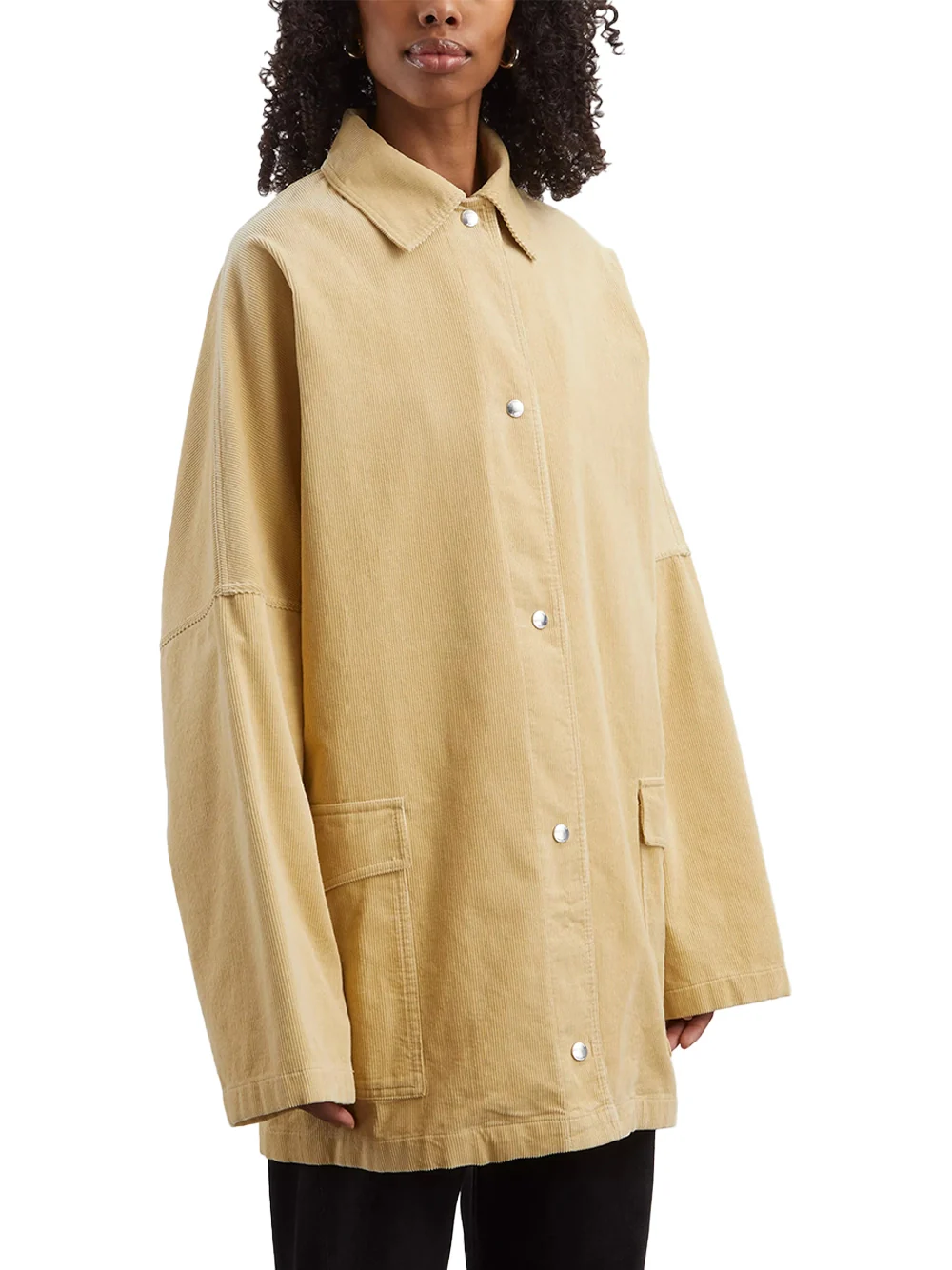 Toteme Cord Overshirt Jacket Beige - Image 3
