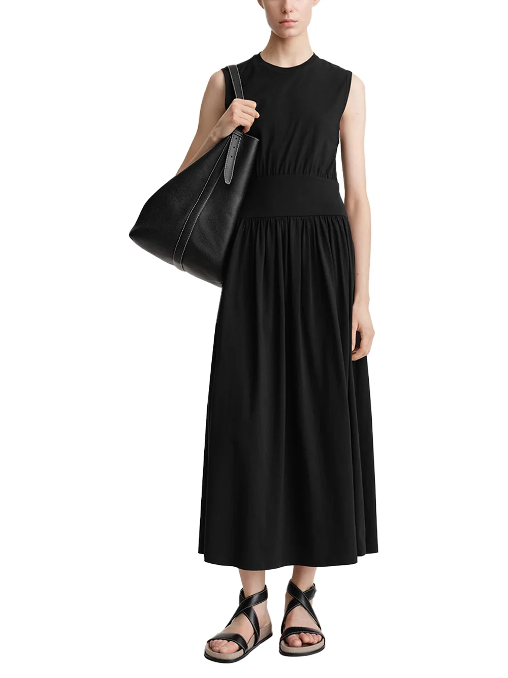 Toteme cotton Sleeveless cotton tee dress black - Image 5