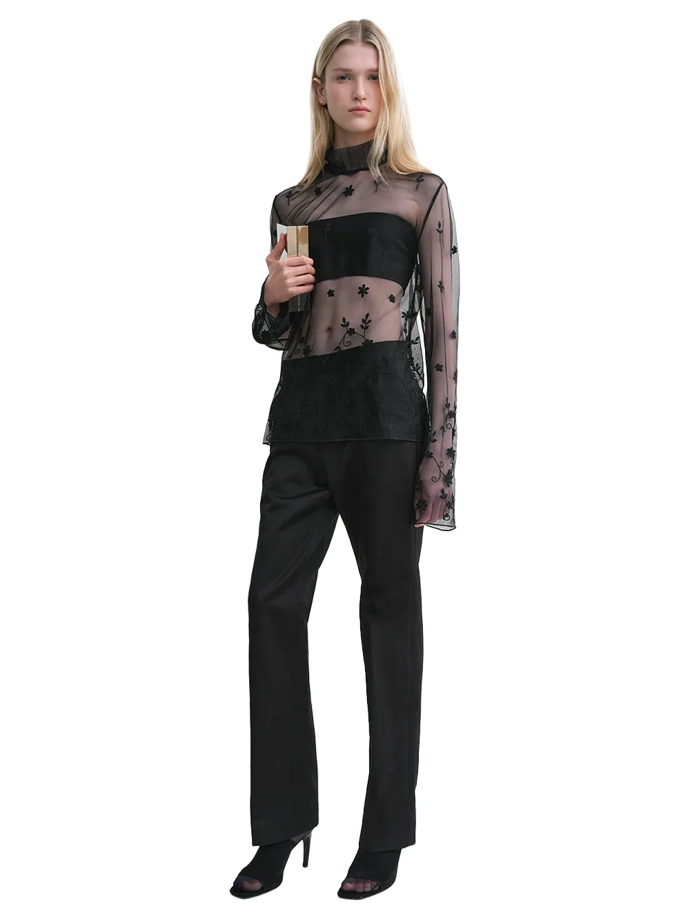 Toteme Floral Tulle Blouse Black - Image 2
