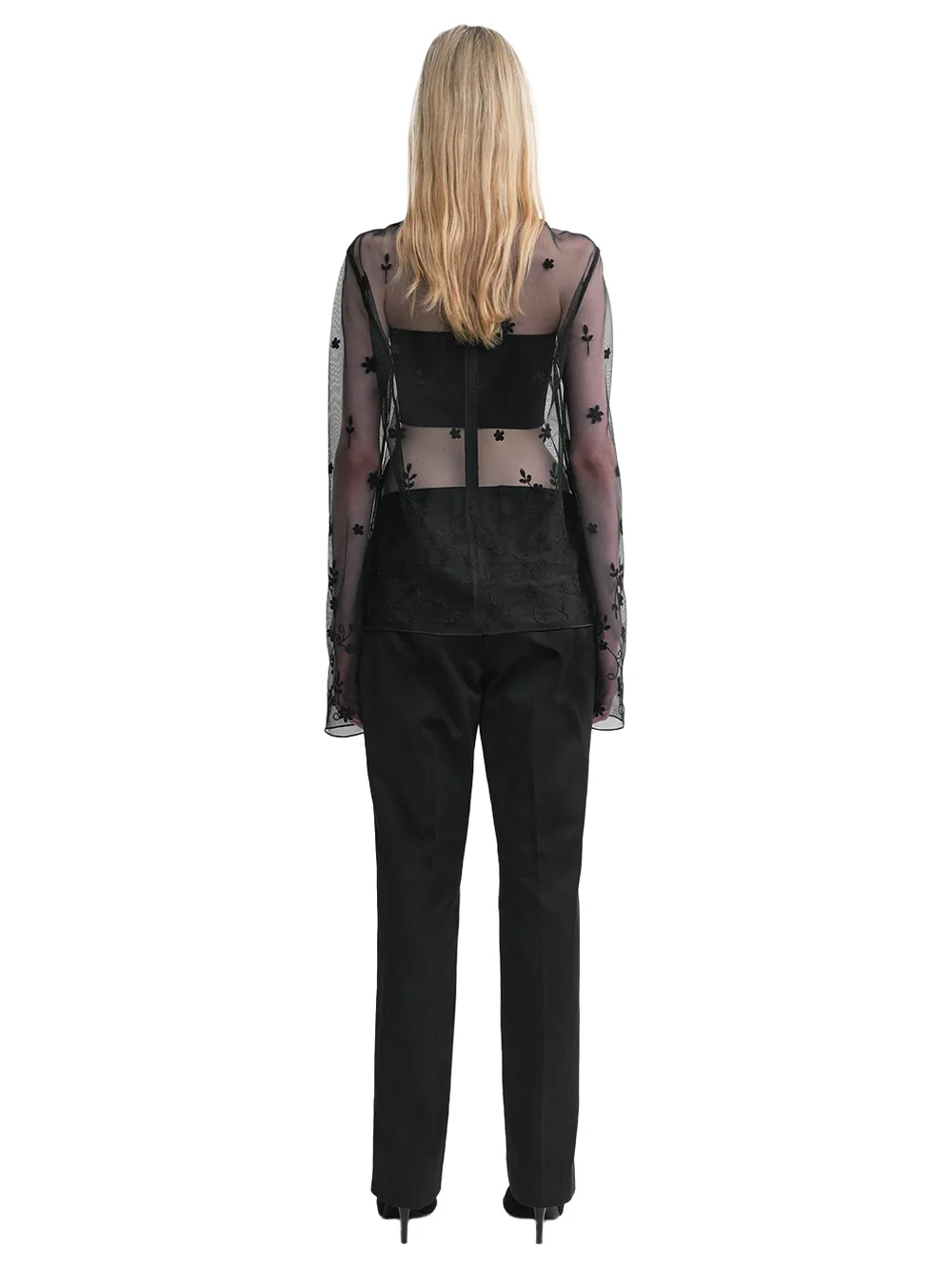 Toteme Floral Tulle Blouse Black - Image 4