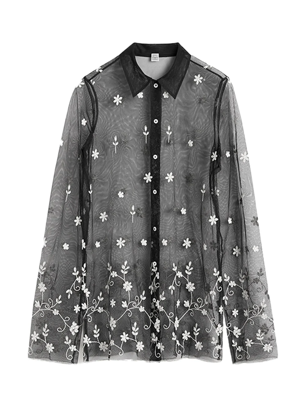 Toteme Floral Tulle Shirt Bk/white
