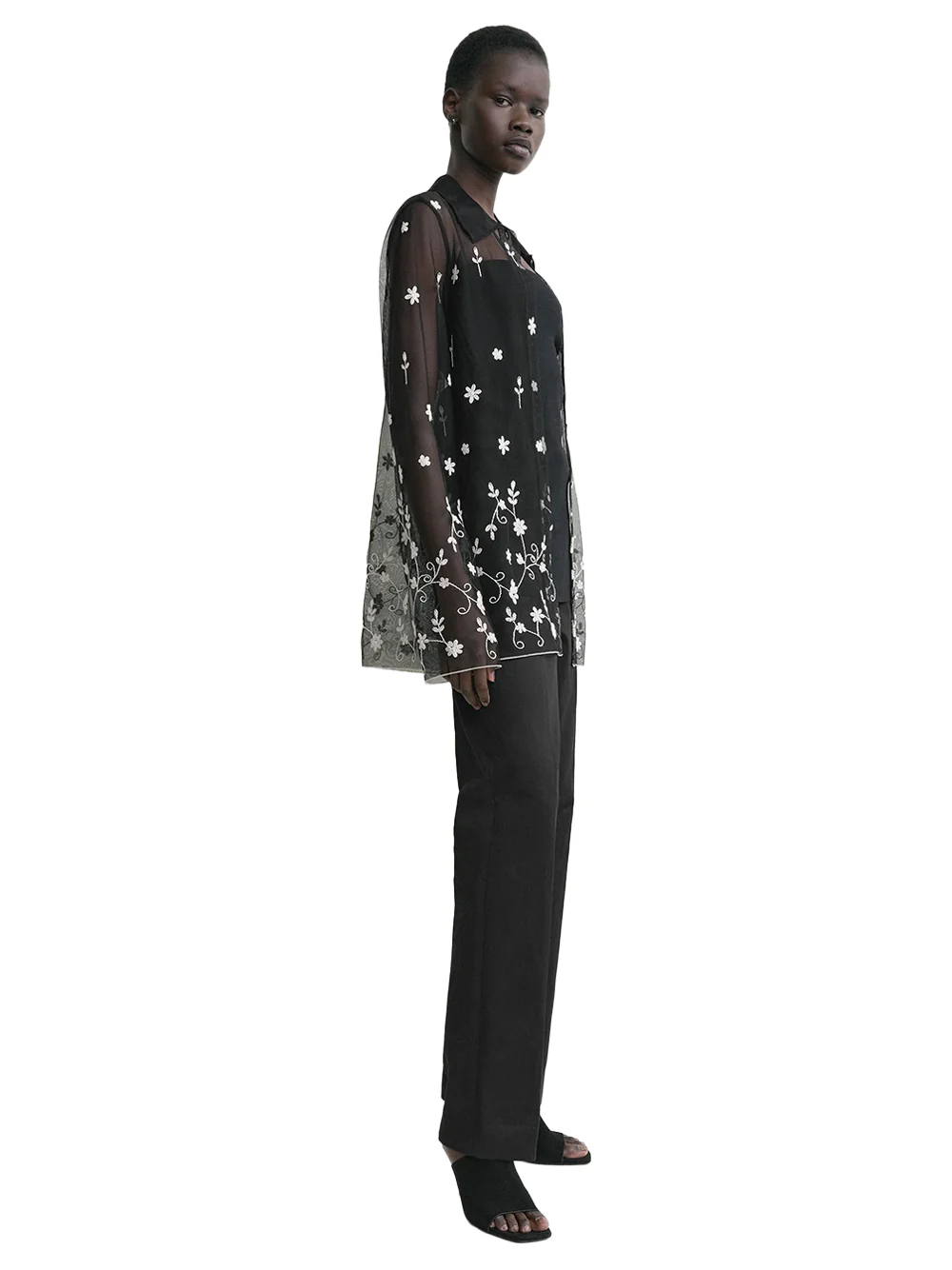 Toteme Floral Tulle Shirt Bk/white - Image 3