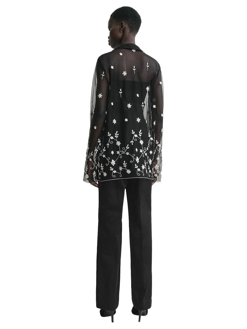 Toteme Floral Tulle Shirt Bk/white - Image 4