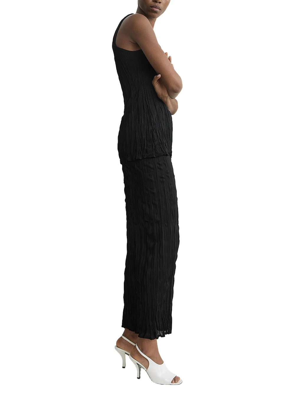 Toteme Crinkled Knit Skirt Black - Image 4