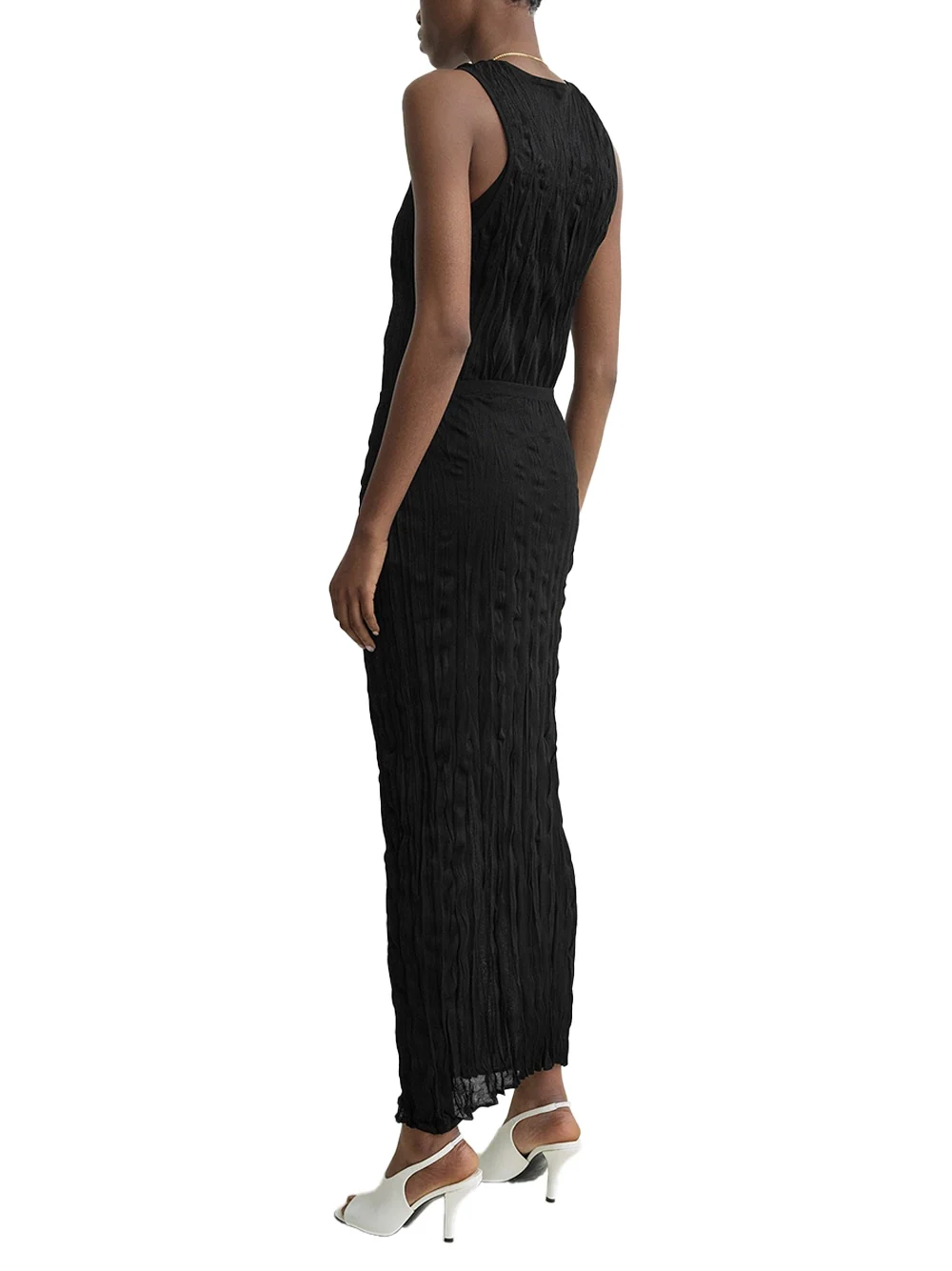 Toteme Crinkled Knit Skirt Black - Image 6
