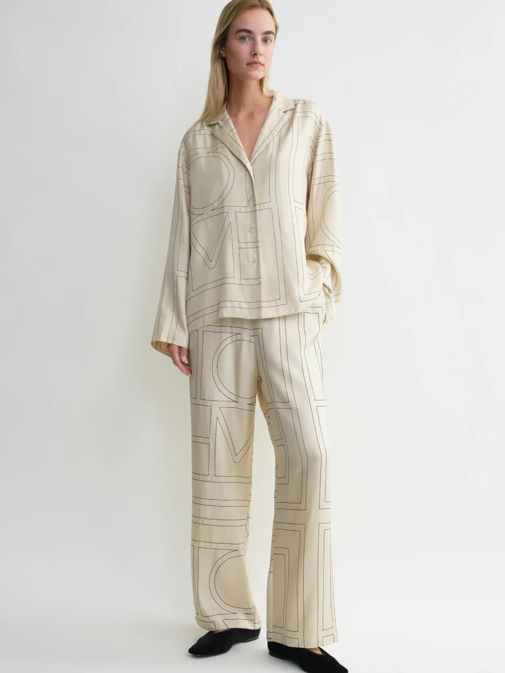 Toteme Monogram Silk Top Ivory - Image 2