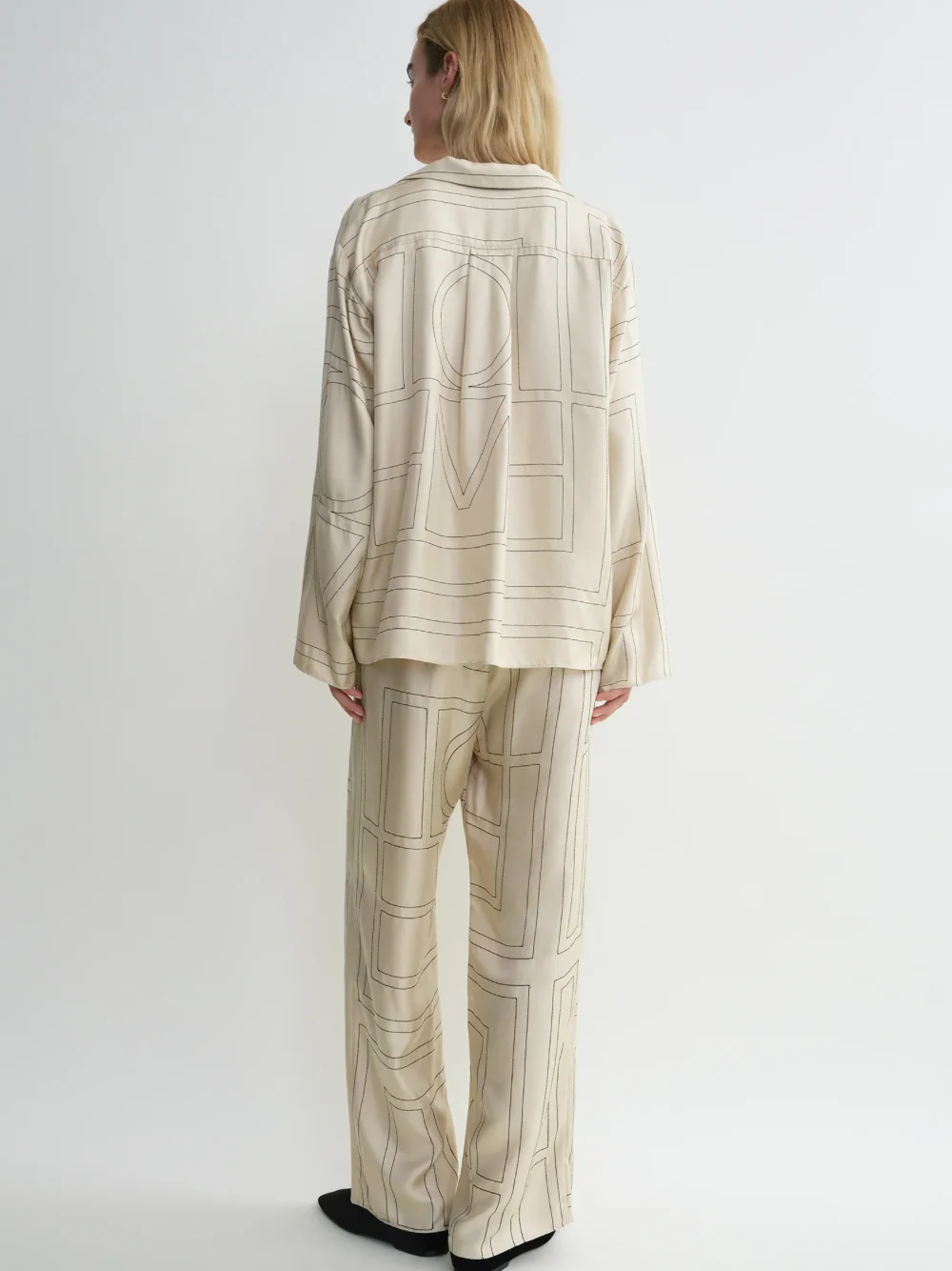 Toteme Monogram Silk Top Ivory - Image 4