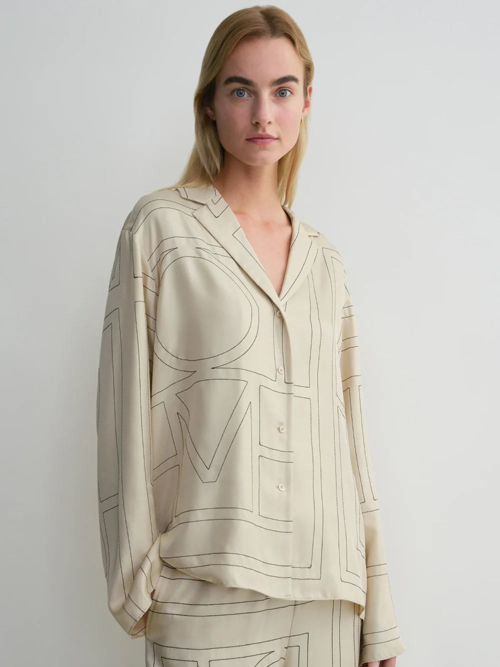 Toteme Monogram Silk Top Ivory - Image 5