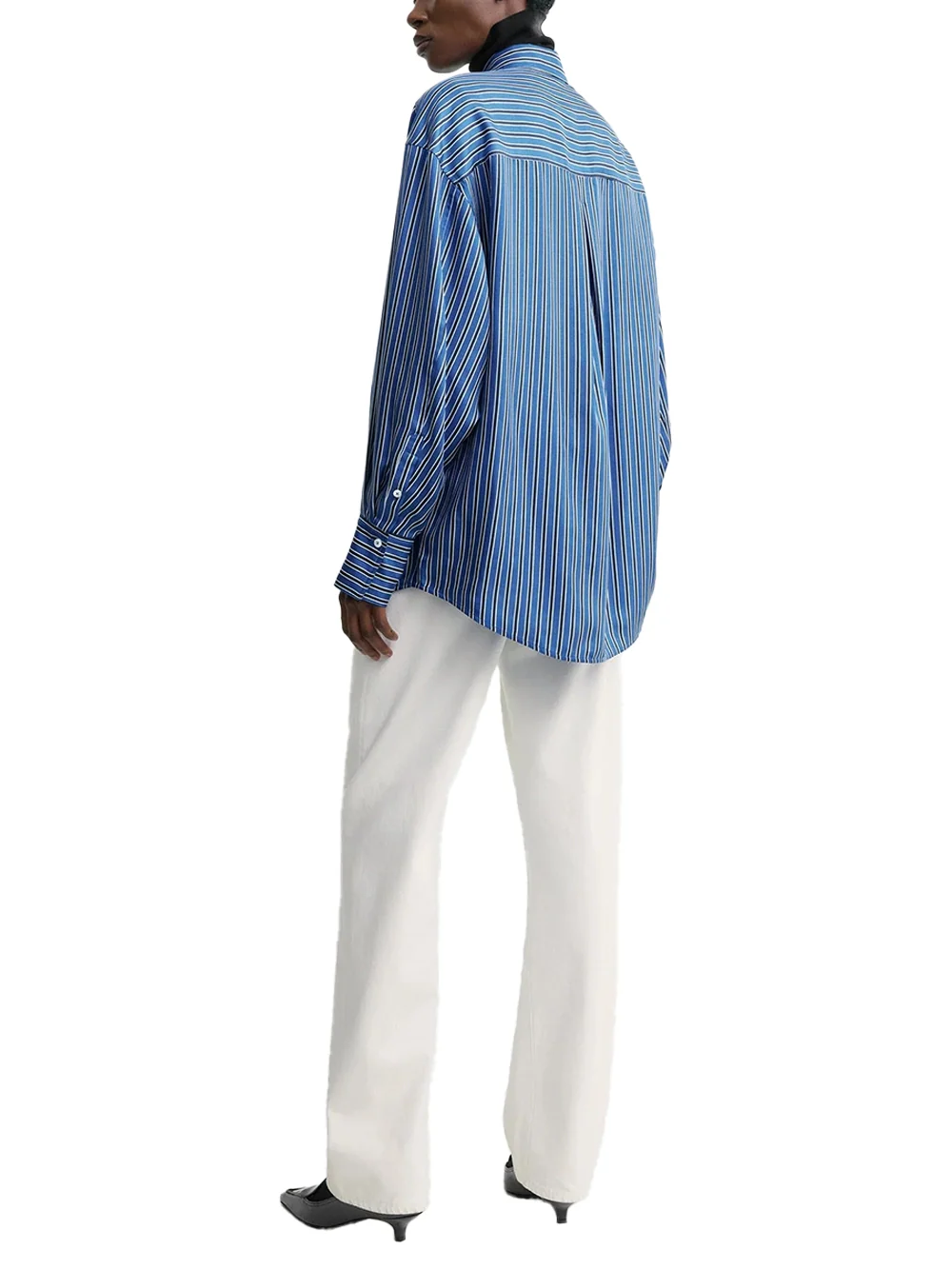 TOTEME Oversized Striped Shirt Blue/Navy - Image 6