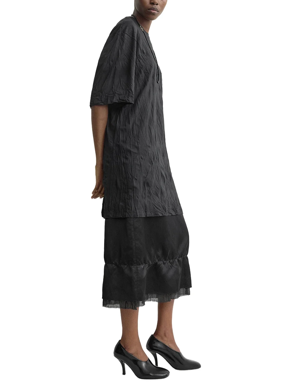 Toteme Relaxed Tee Dress Black - Image 3