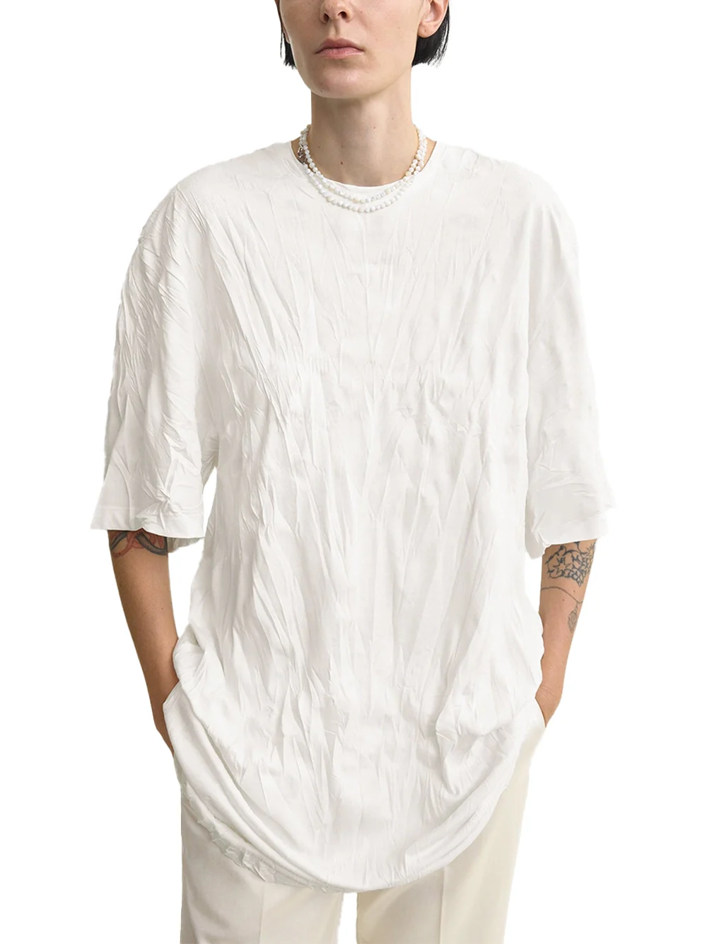 Toteme Relaxed Tee Dress White - Image 3
