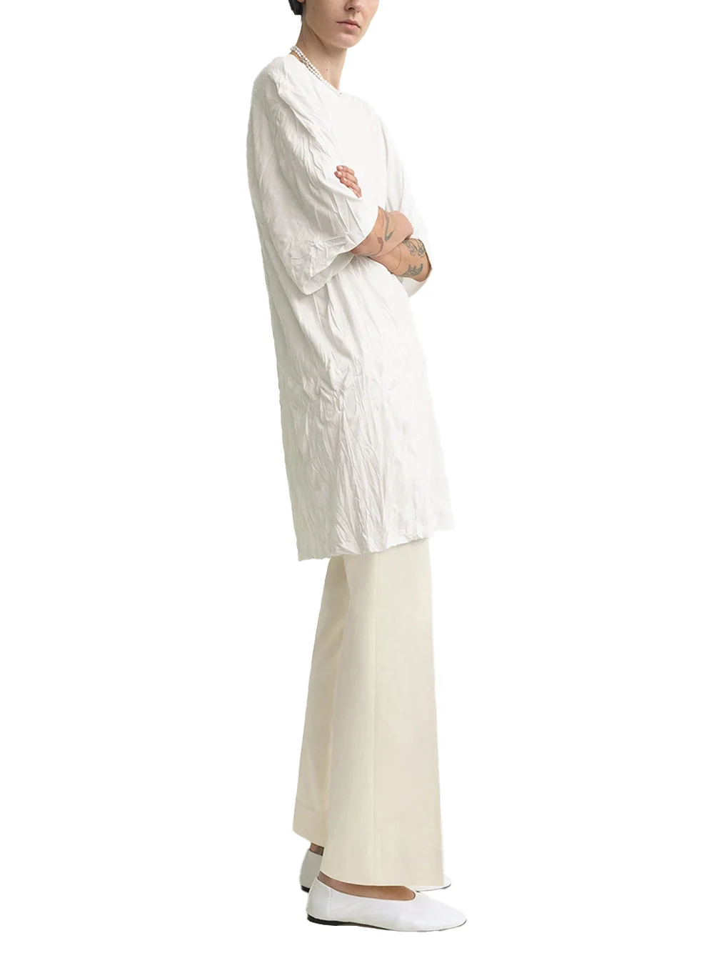 Toteme Relaxed Tee Dress White - Image 4