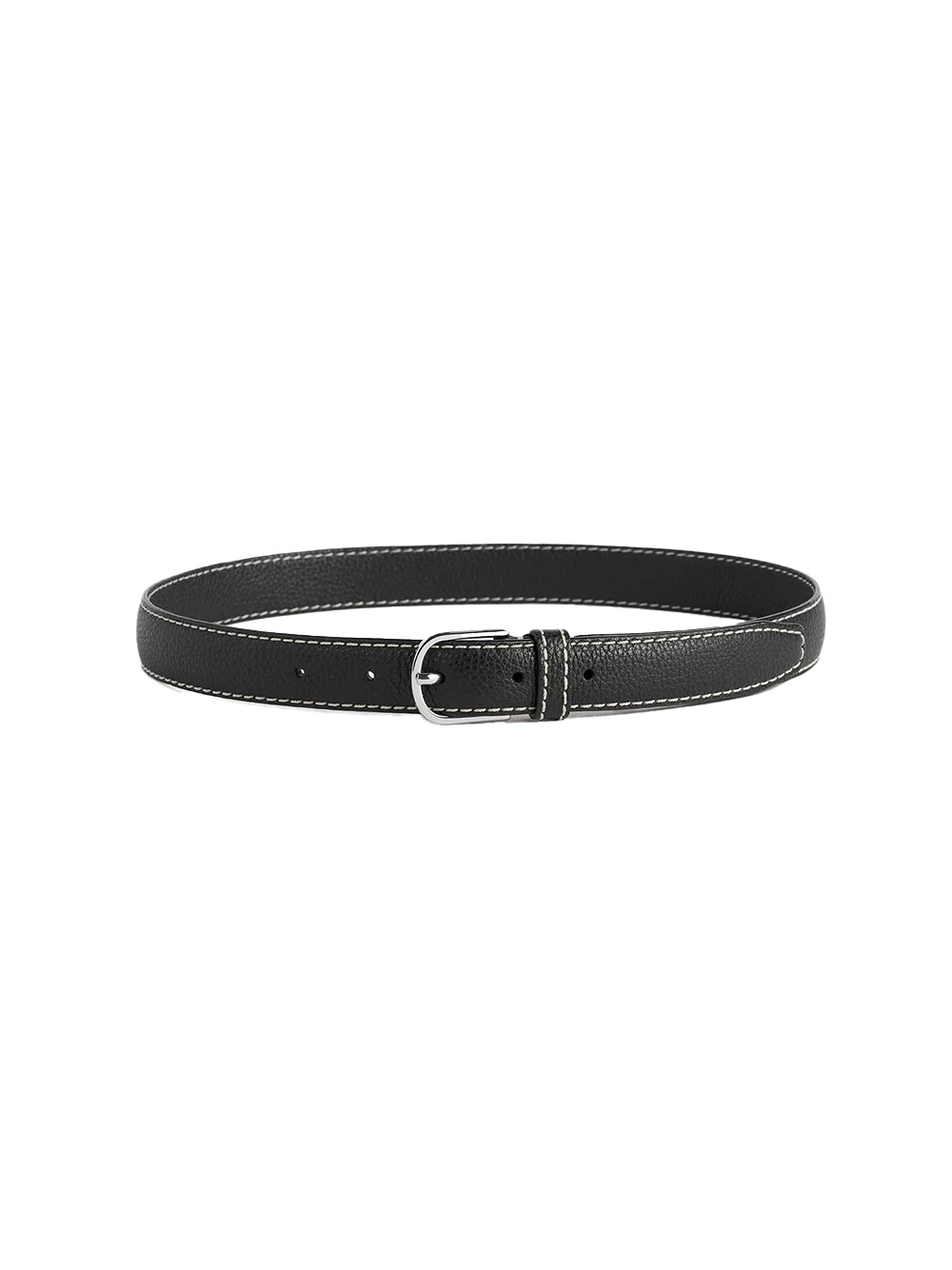 Toteme Slim Grained-leather Belt Black - Image 2