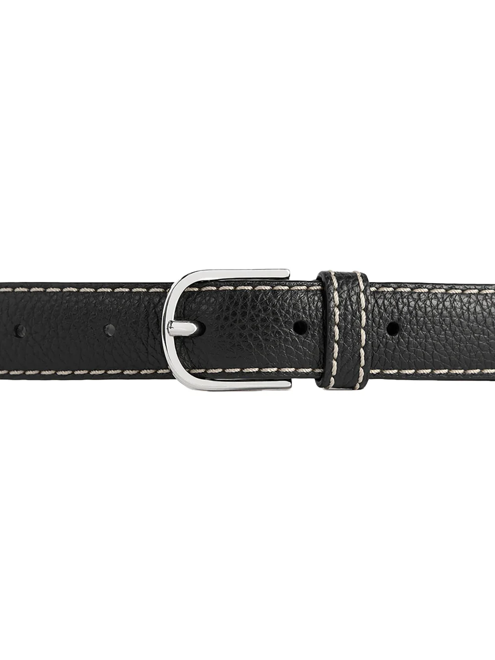Toteme Slim Grained-leather Belt Black - Image 3