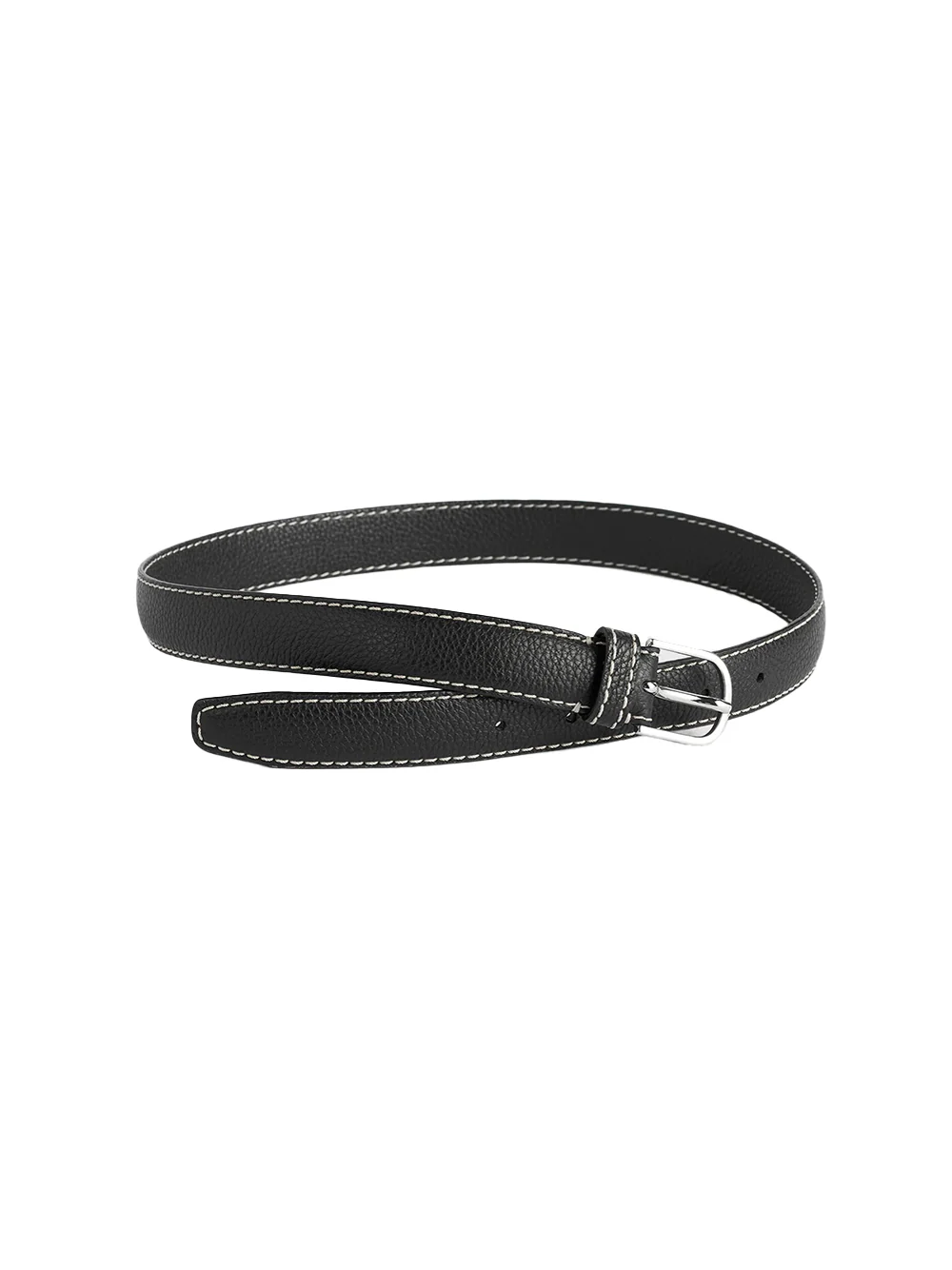 Toteme Slim Grained-leather Belt Black - Image 5