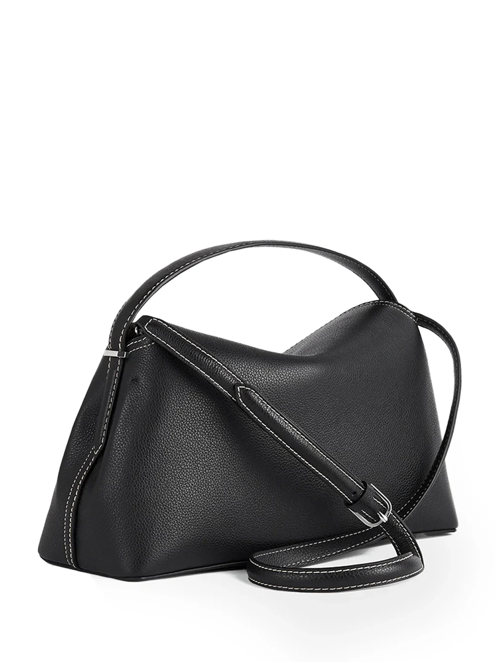 Toteme T-Lock Grained Leather Top Handle Bag Black - Image 2