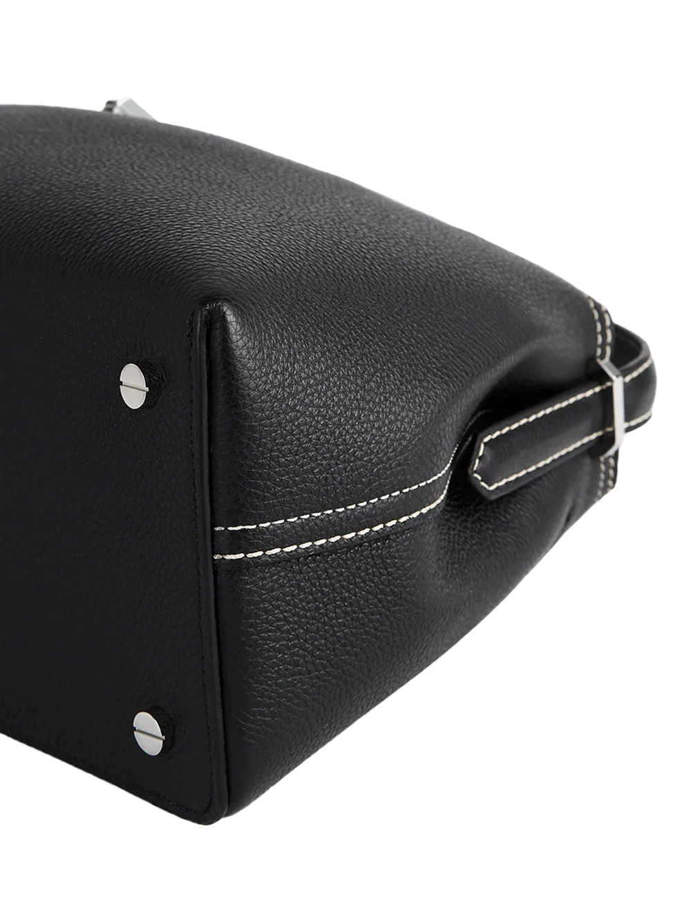 Toteme T-Lock Grained Leather Top Handle Bag Black - Image 4