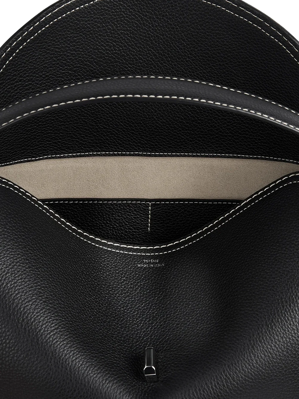 Toteme T-Lock Grained Leather Top Handle Bag Black - Image 5