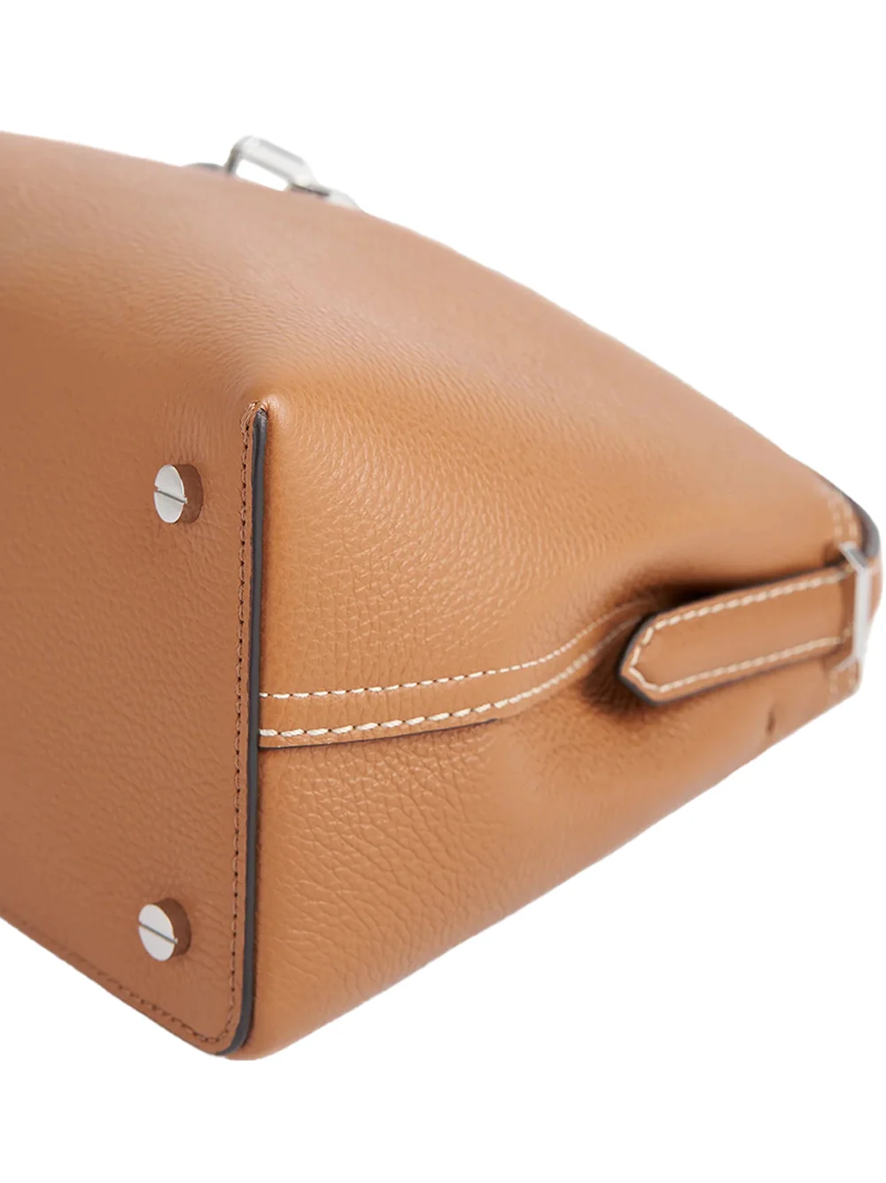 Toteme T-Lock Grained Leather Top Handle Bag Tan - Image 5
