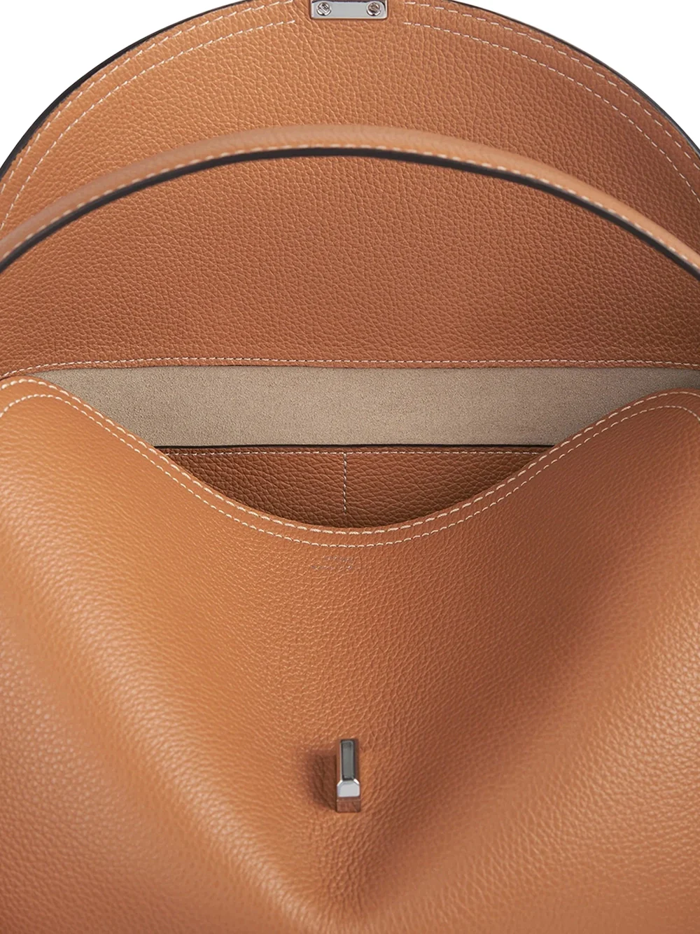 Toteme T-Lock Grained Leather Top Handle Bag Tan - Image 7
