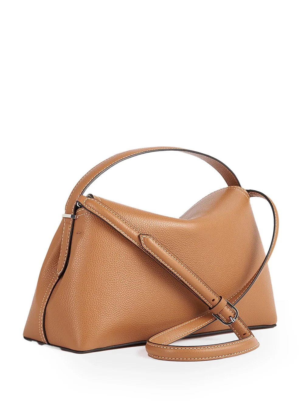 Toteme T-Lock Grained Leather Top Handle Bag Tan - Image 8