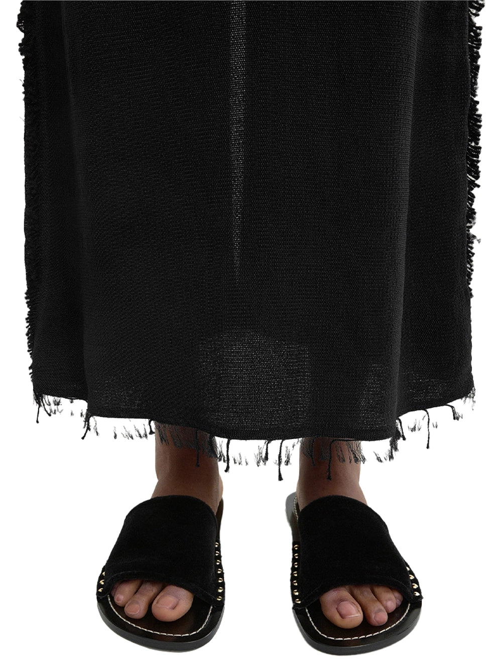 Toteme Studded Velvet Slides Black - Image 2