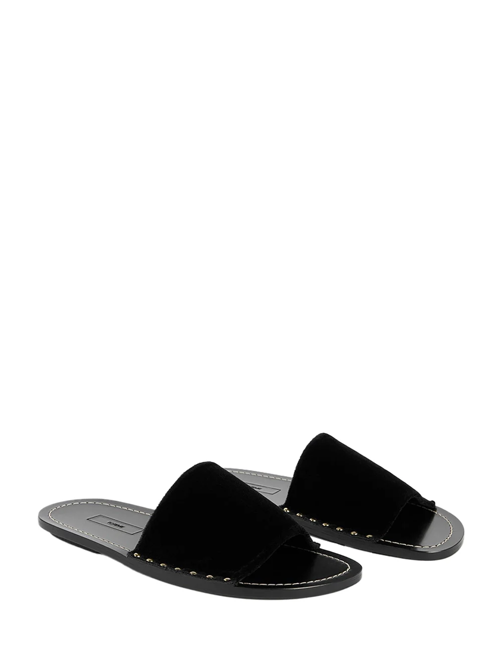 Toteme Studded Velvet Slides Black - Image 4