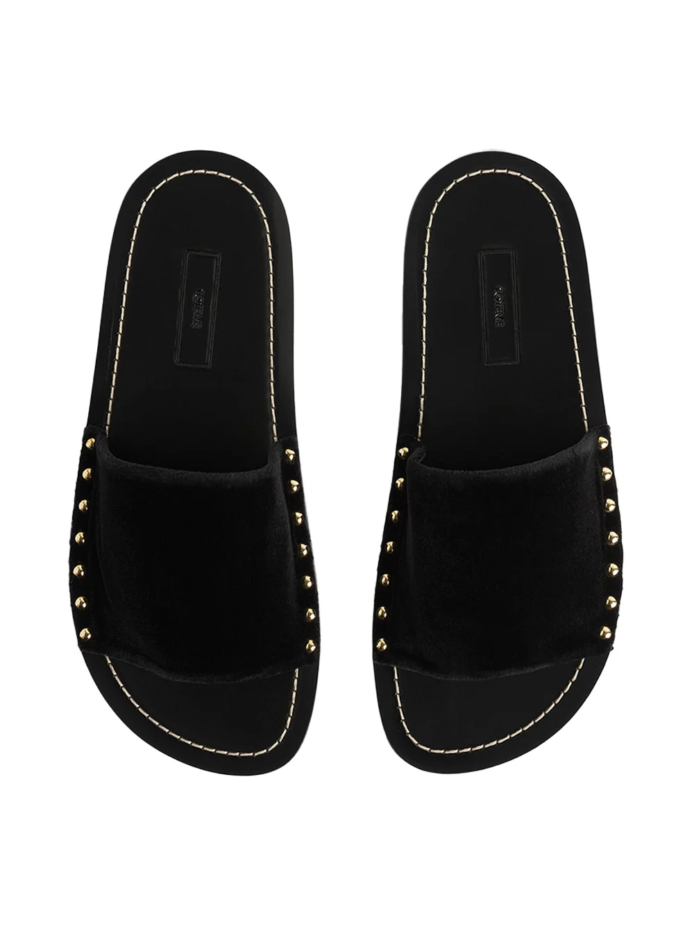 Toteme Studded Velvet Slides Black - Image 5
